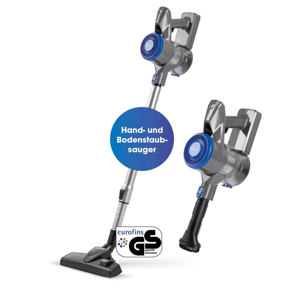 CLEANmaxx Zyklon Hybrid Staubsauger Akku-Zyklonstaubsauger Hand- und Bodenstaubsauger mit EPA11-Filter, beutellos, kabellos mit Filter und Akkulaufzeit bis zu 45 min, LED-Funktion