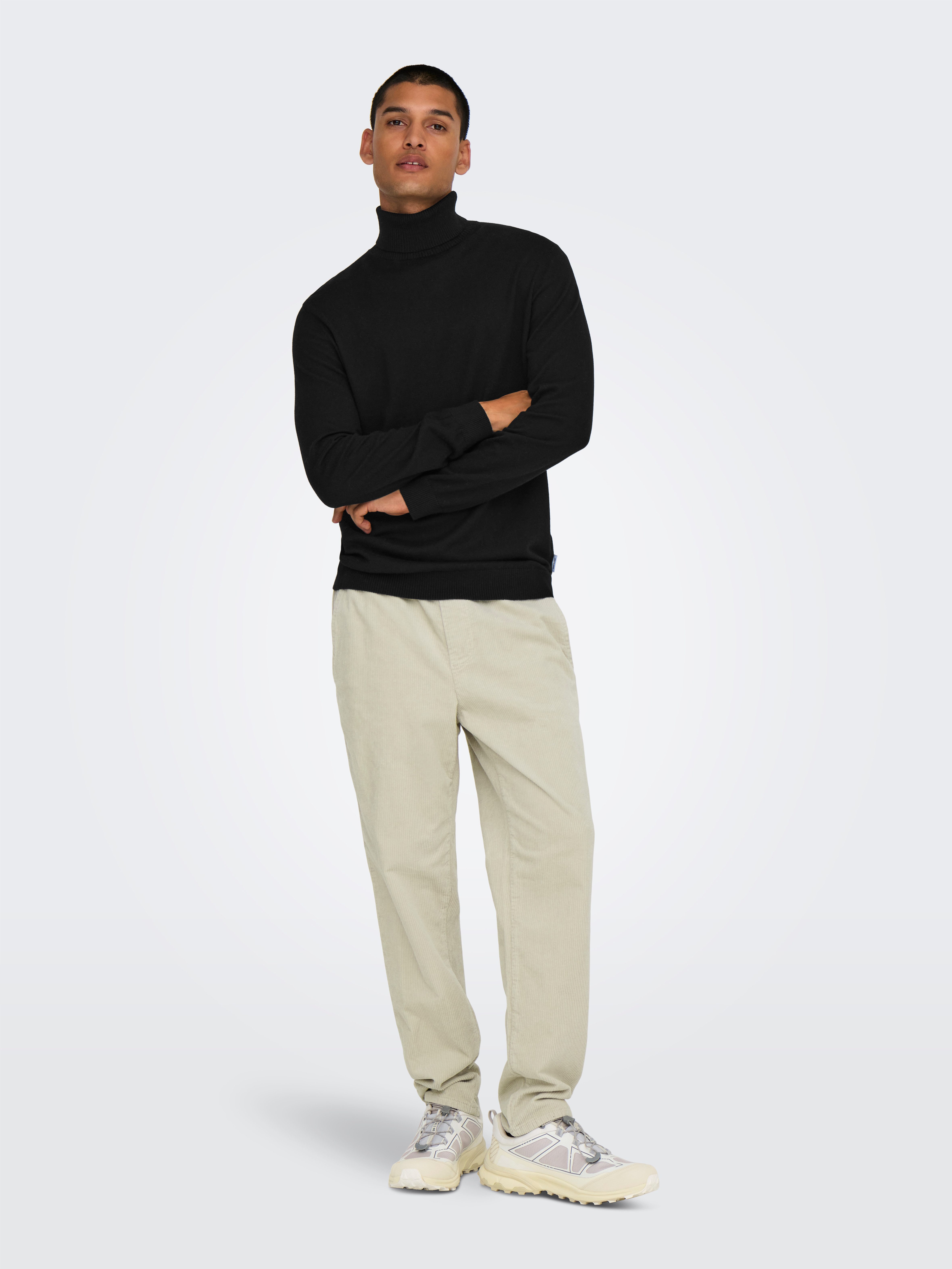 ONLY & SONS Stehkragenpullover ONSLOUI REG 12 MEL ROLL KNIT NOOS