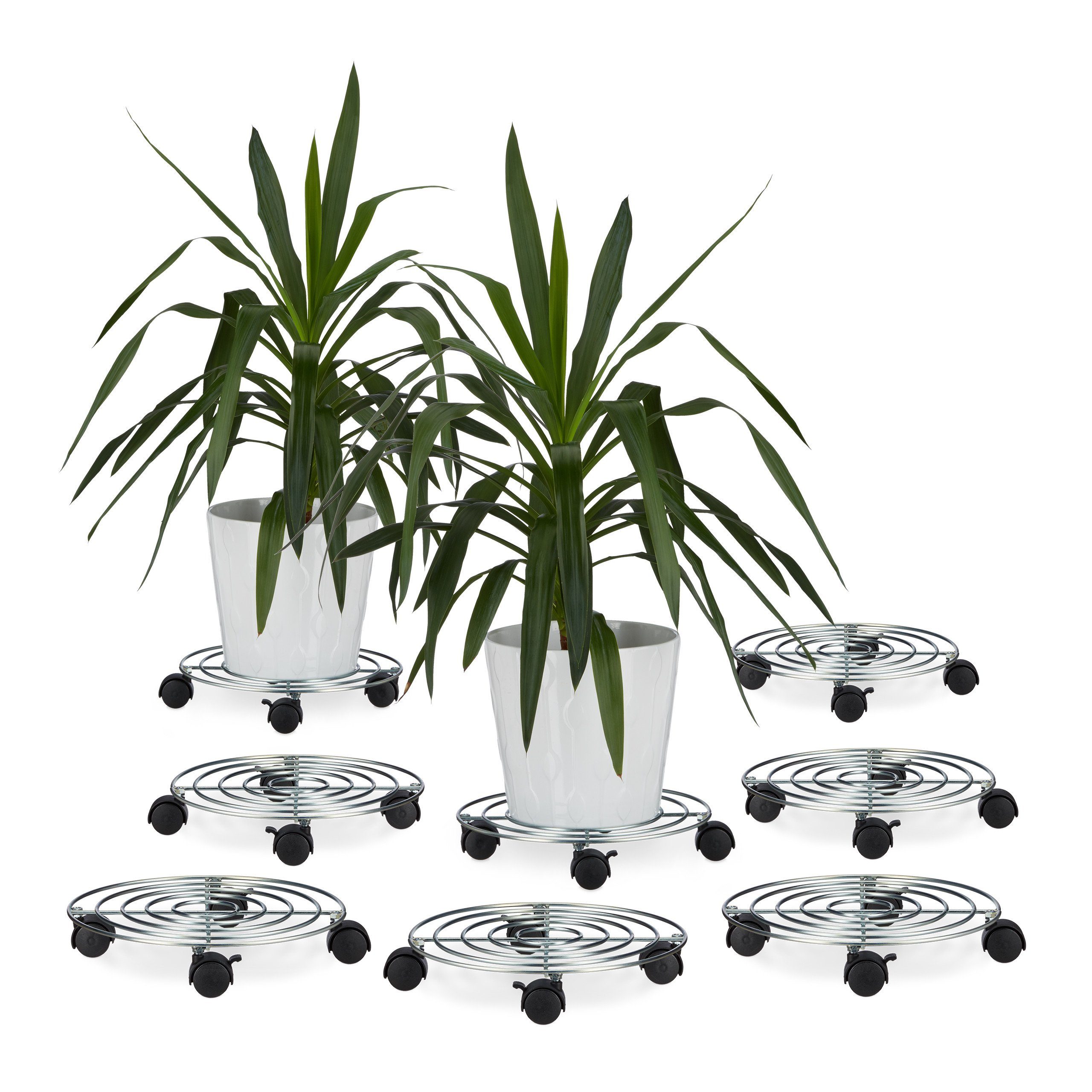 Blumentopfuntersetzer 8 x Pflanzenroller mit Bremse