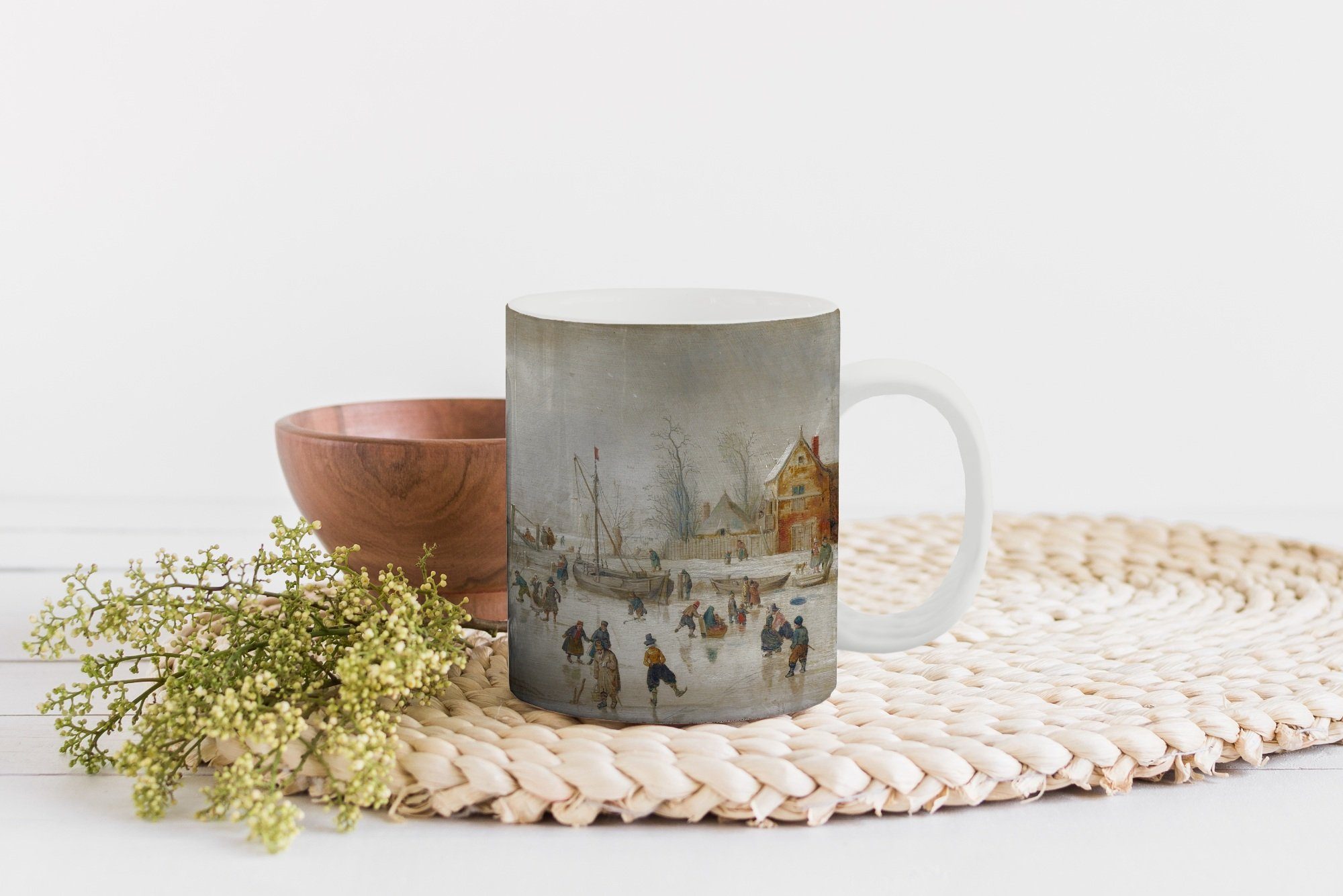 MuchoWow Tasse Eisszene - Gemälde Geschenk Teetasse, Hendrick Kaffeetassen, Teetasse, Keramik, Becher, von Avercamp