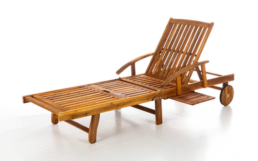 CHILLROI Gartenliege Verstellbare Sonnenliege aus Akazienholz günstig online kaufen