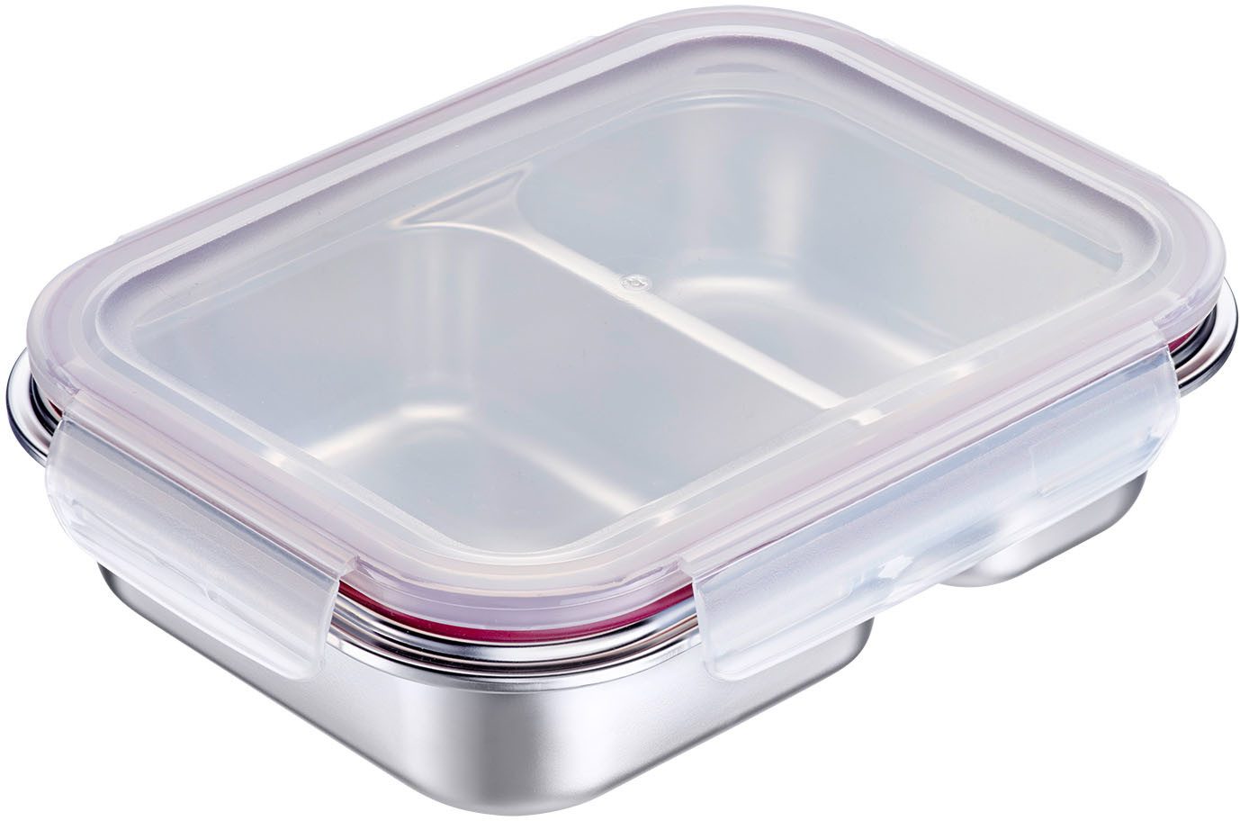 WESTMARK Lunchbox Edelstahl Lunch Box/ Frischhaltedose, geteilt, 450 + 280 ml, Edelstahl 18/8, Polyprophylen (PP), Silikon, (1-tlg), auslaufsichere Brotdose – mikrowellen- & ofenfest
