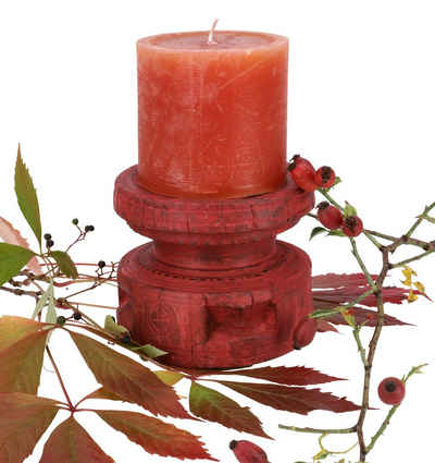 Guru-Shop Windlicht »Indischer Vintage Holz Kerzenhalter, massiver..«