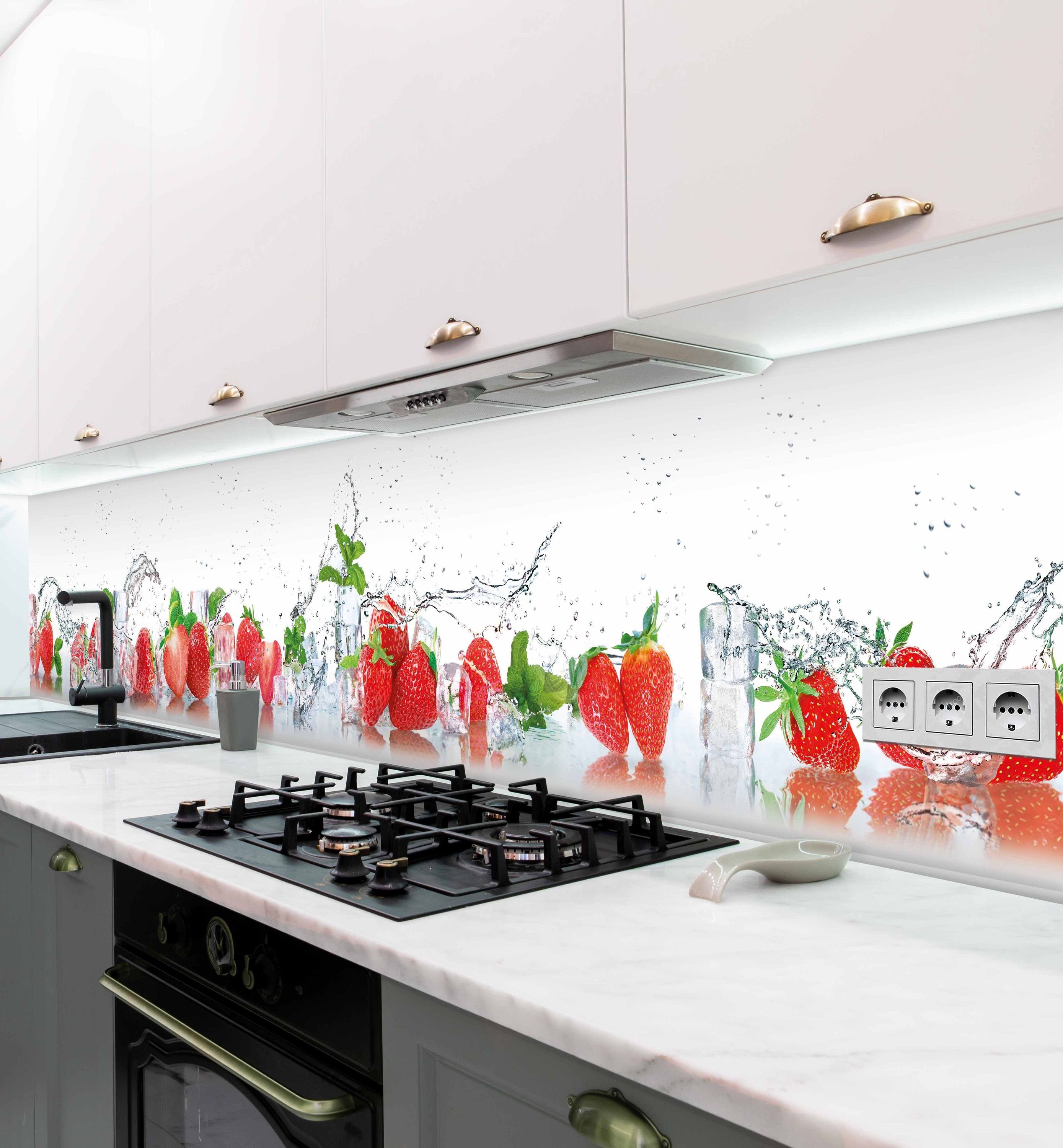 MyMaxxi Dekorationsfolie Küchenrückwand selbstklebend Erdbeeren Spritzschut günstig online kaufen