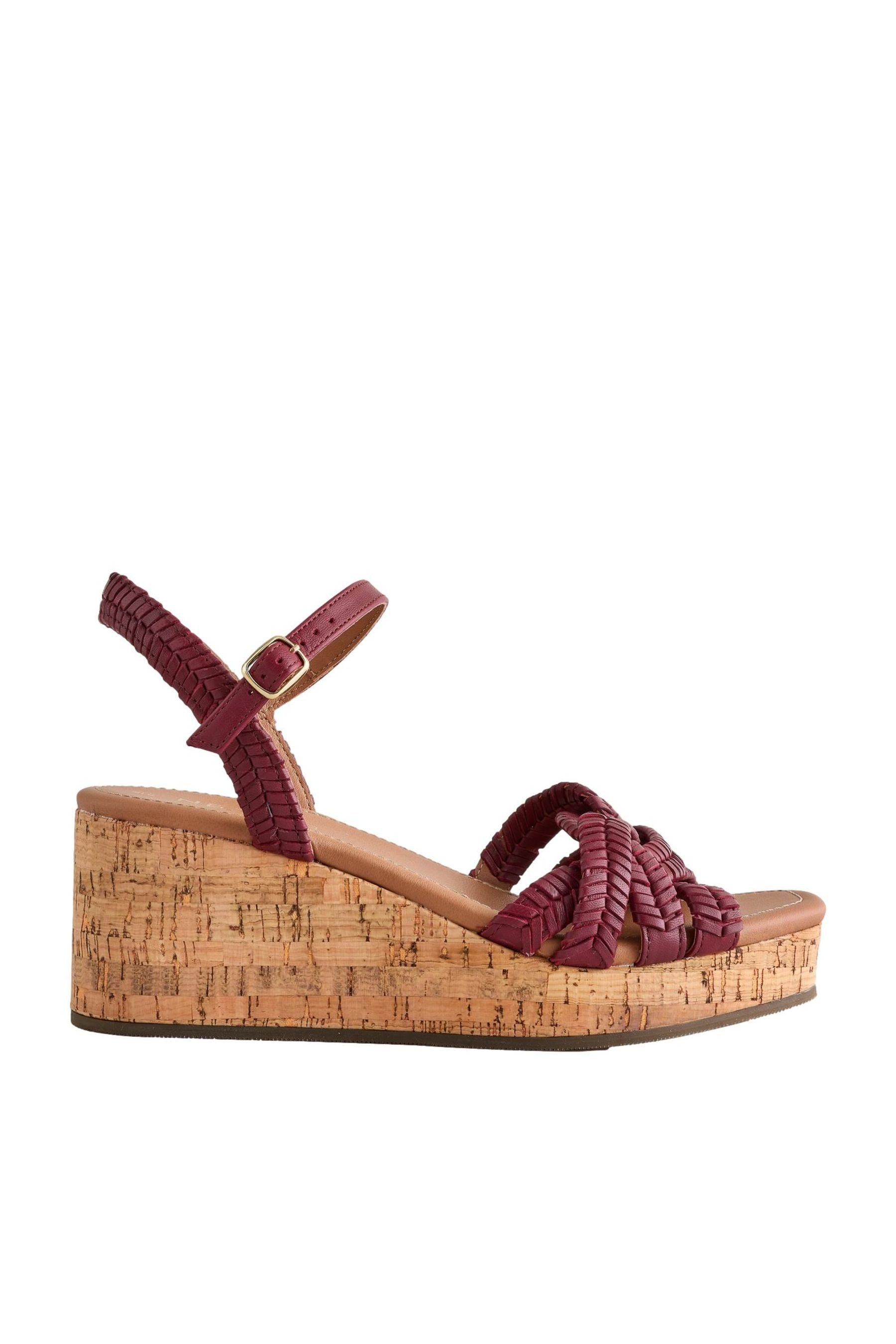 Next Forever Comfort® Leder-Wedges mit Flechtdesign Sandale