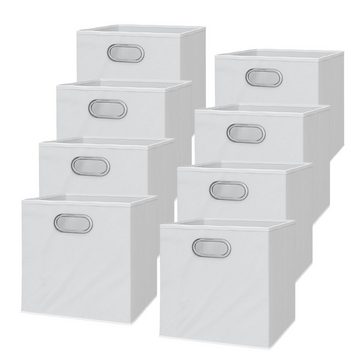 Vicco Faltbox Faltkiste Aufbewahrungsbox 30x30 cm Weiß 8-er Set