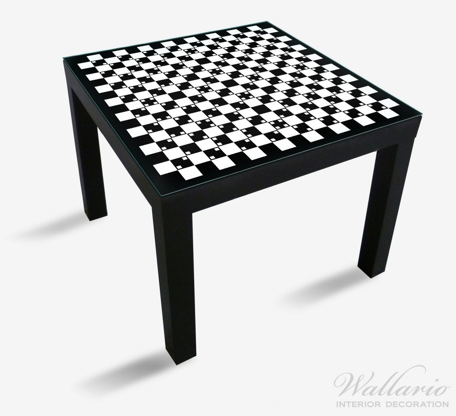 weiß Illusion - geeignet (1 Optische - für Täuschung Ikea Tisch St), Wallario Tischplatte schwarz Lack