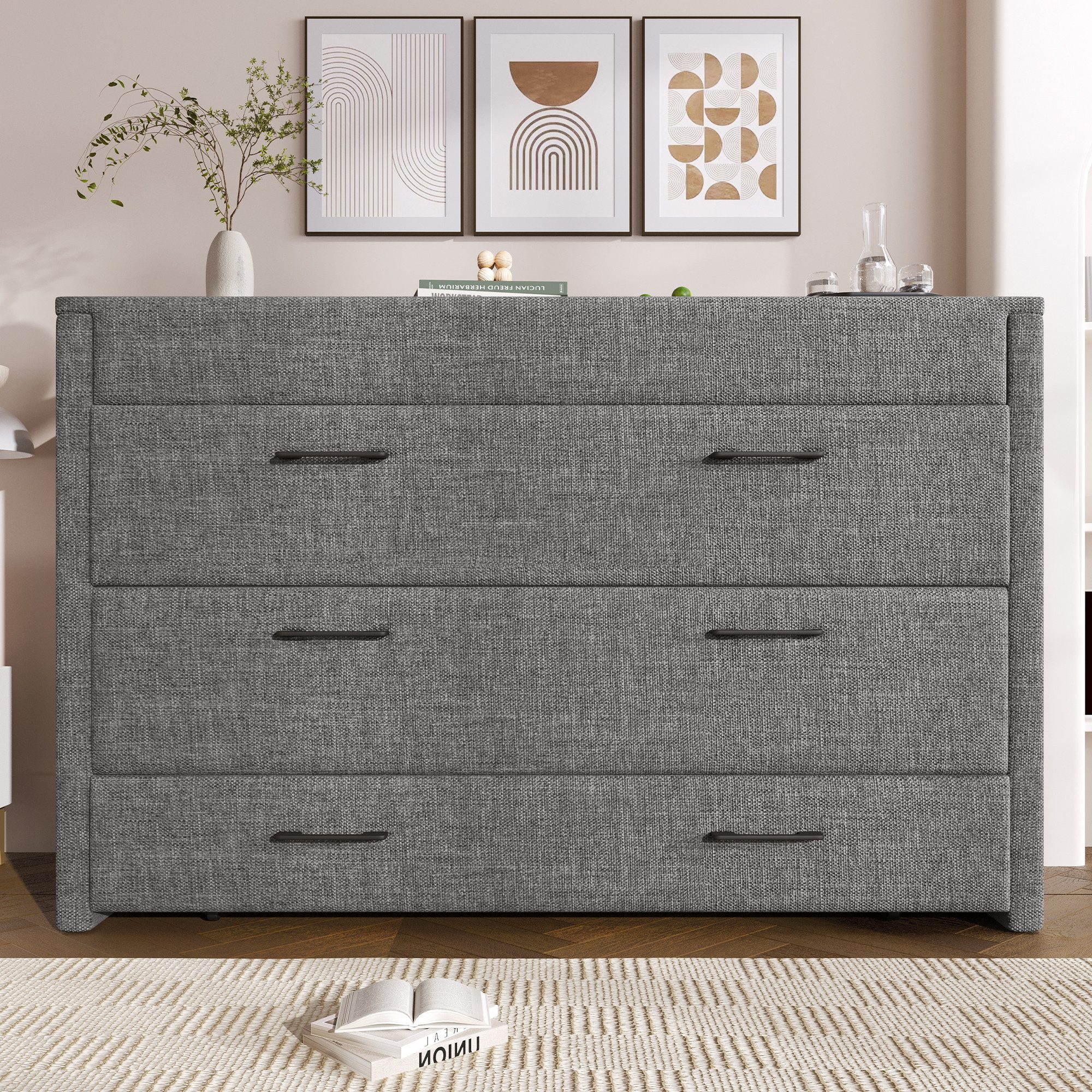 Flieks Schrankbett Umwandelbares Polsterbett 140x200cm mit Schublade und Aufladen