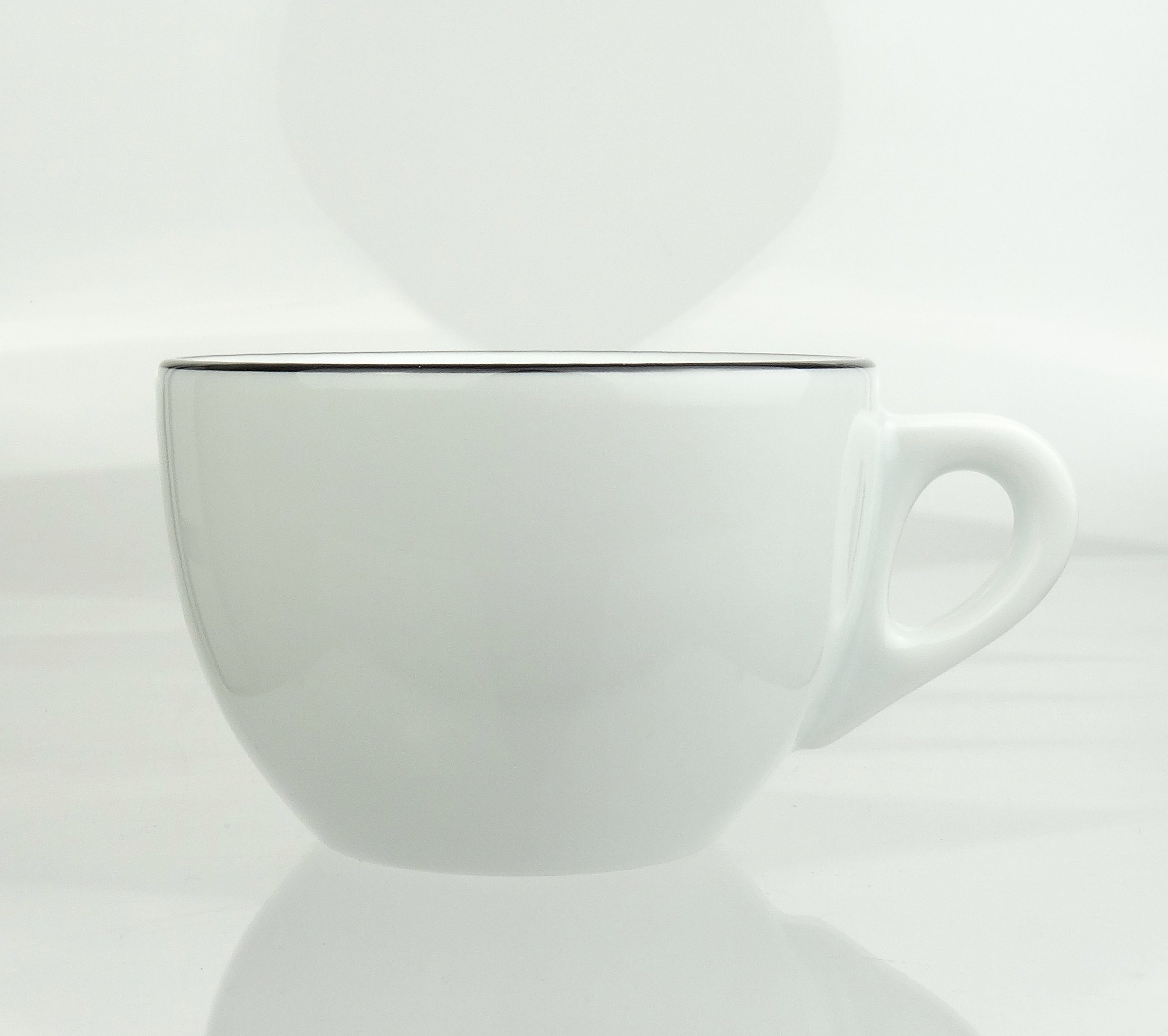 Ancap Cappuccinotasse dickwandig, schwarzer Rand, Made in Italy, 1-tlg., Porzellan