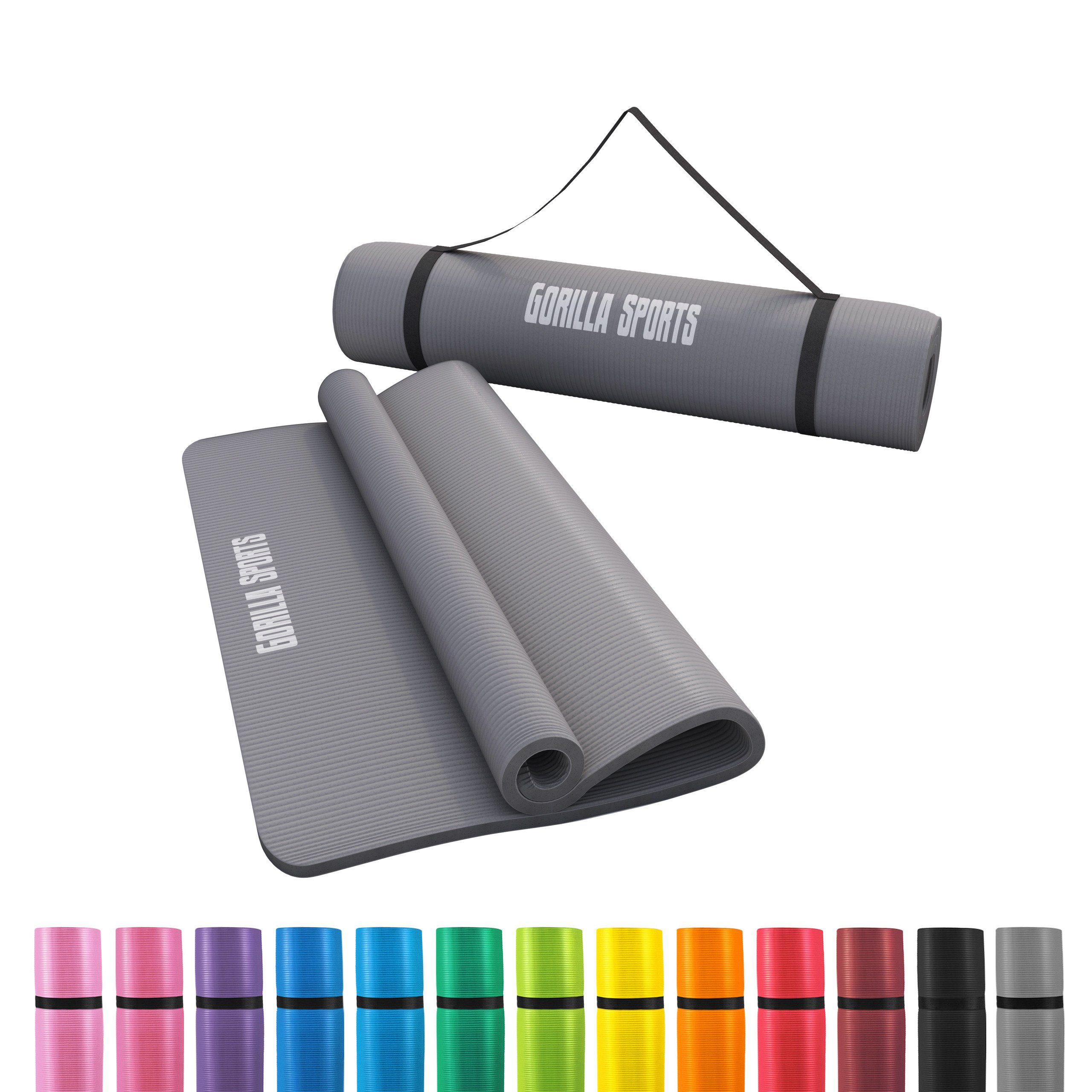 Yogamatte 190x60cm / 190x100cm, Tragegurt, Rutschfest - Fitnessmatte, Gymnastik