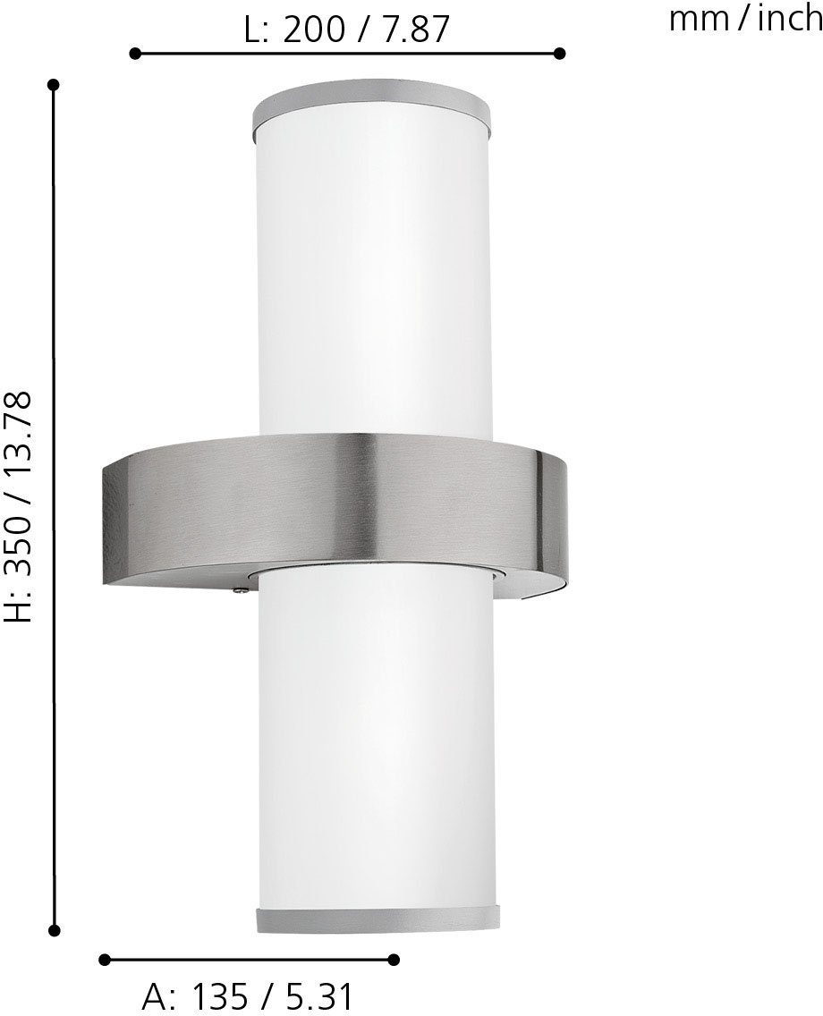 EGLO Wandleuchte BEVERLY Wandlampe, E27, IP44, günstig online kaufen