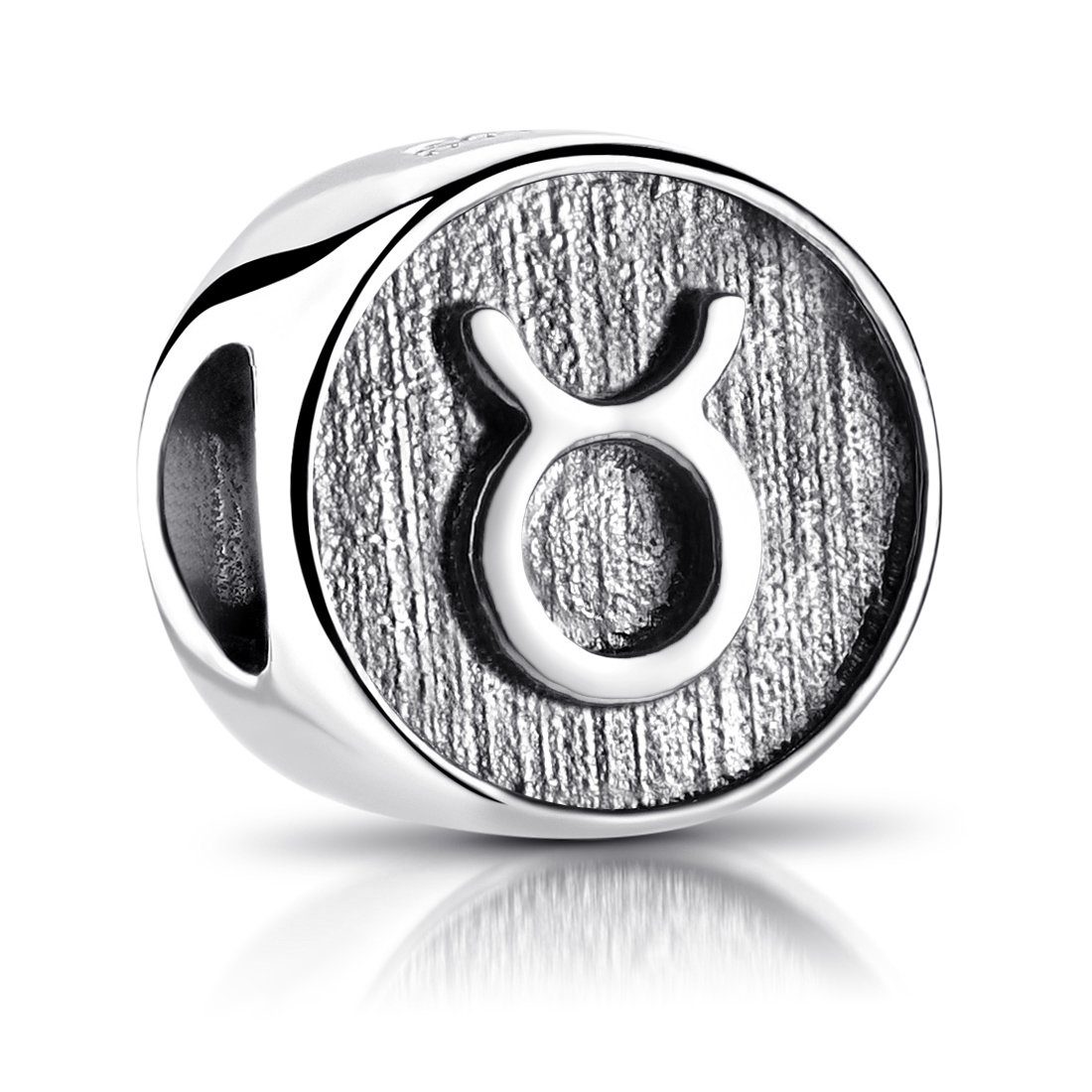 Materia Charm Sternzeichen Sternzeichen Bead Stier, Hülse aus 925 Sterling Silber