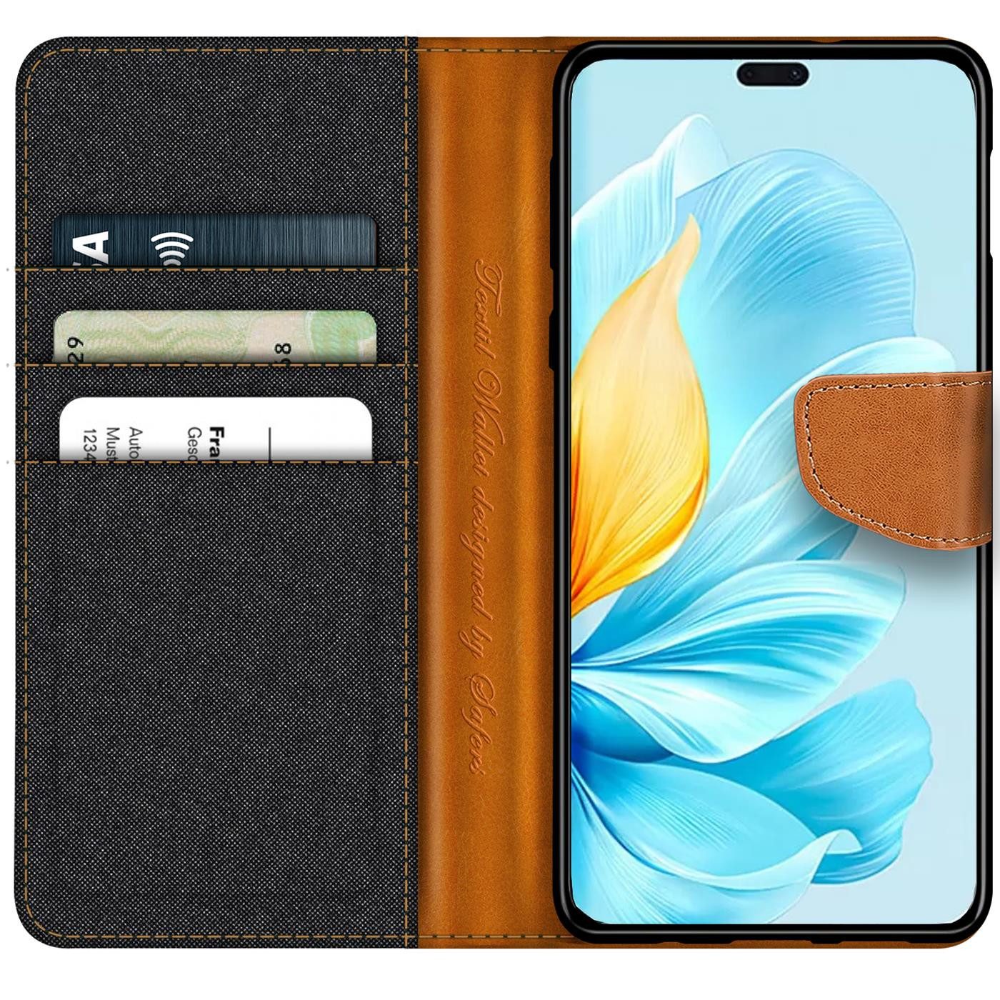 CoolGadget Handyhülle Denim Schutzhülle Flip Case für Honor 200 Lite 6,7 Zoll, Book Cover Handy Tasche Hülle für Honor 200 Lite Klapphülle