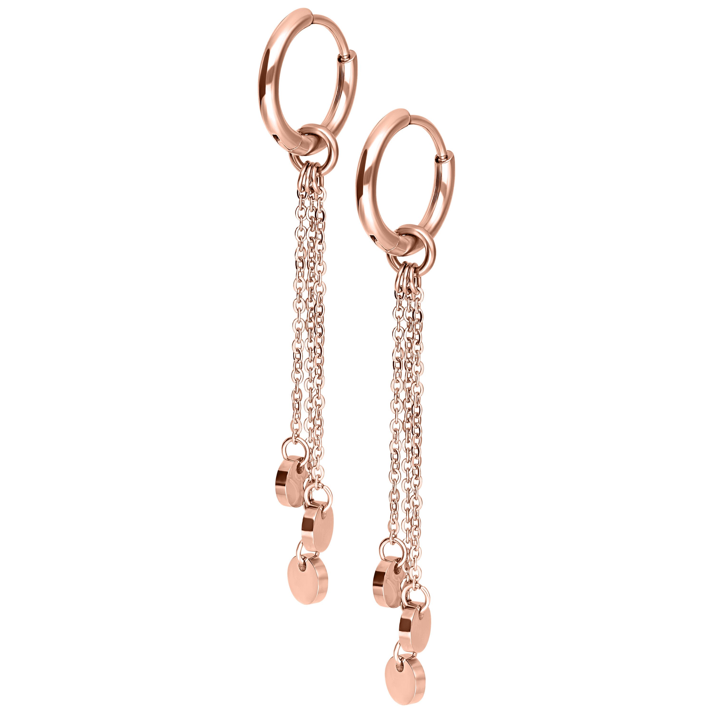 Paar Ohrhänger Little Plate Hoops - Roségold