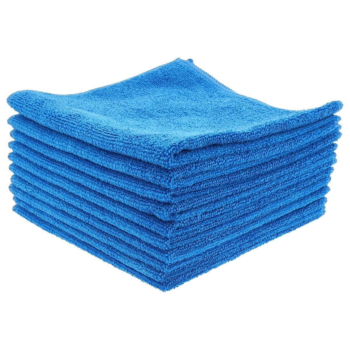varivendo Reinigungsschwamm varivendo Notizblock+ 10 x Mikrofasertuch 40 x 40 cm blau, Tuch mikro micro mikrofasertuch microfasertuch fenstertuch fensterrein