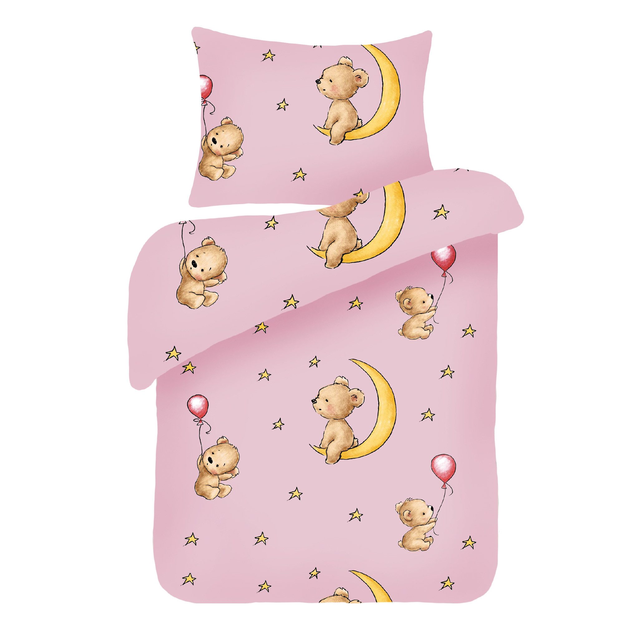 Bestgoodies Kinderbettdecke + Kopfkissen Kinder Betten-Set inkl. Bettwäsche, Füllung: 100% Polyester, Klimafaser, Bettbezug aus 100% Baumwolle - Steppbett