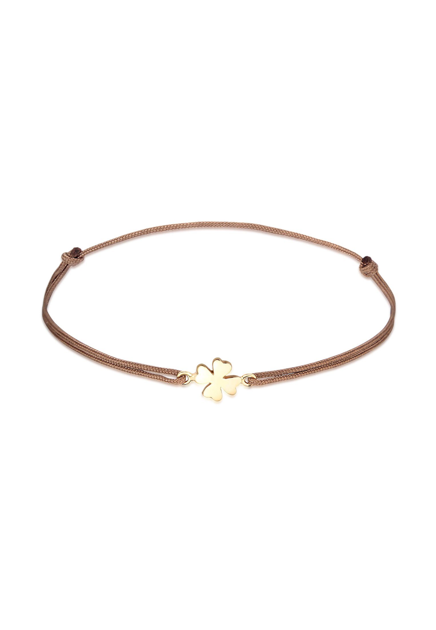 Armband Kleeblatt Textilarmband 925 Silber vergoldet