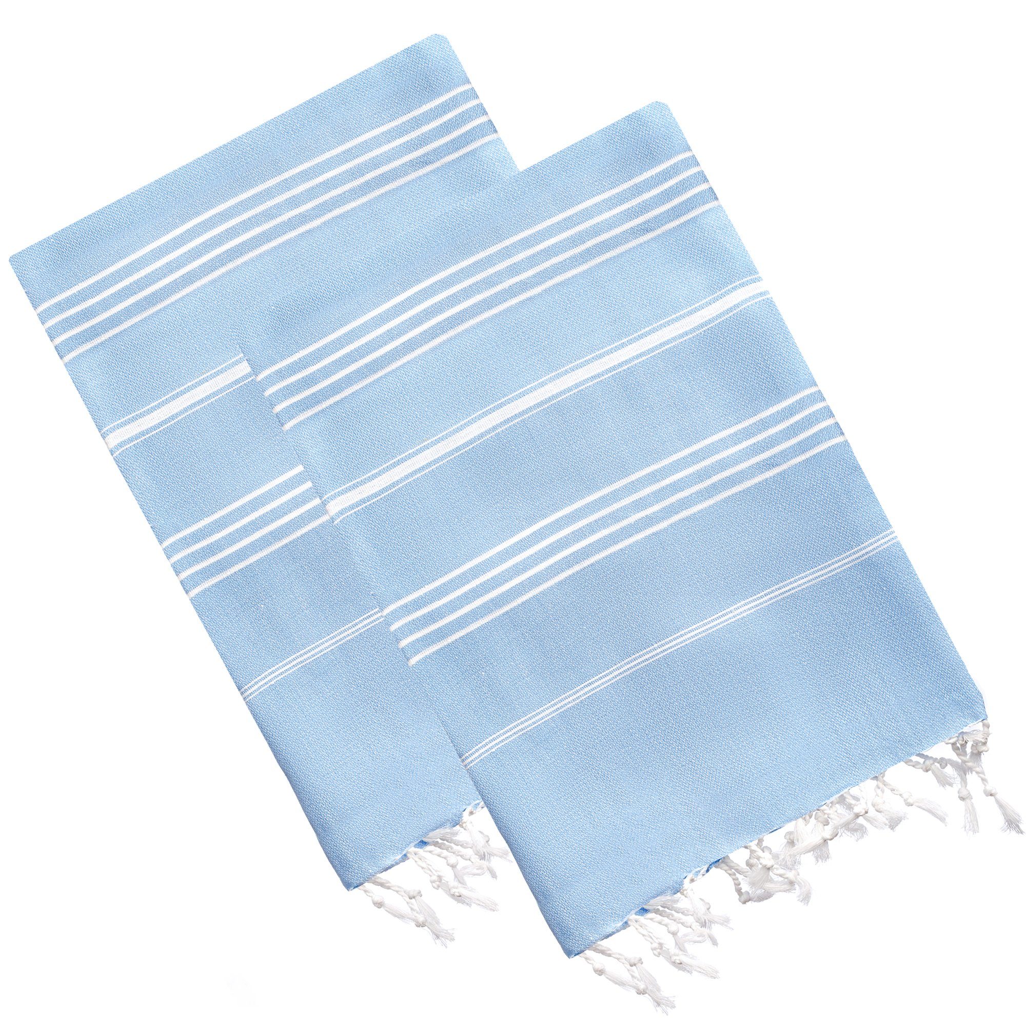 Home Signature 2'er Hellblau-Gelb Saunahandtuch, Hamamtuch Baumwolle 100% SET Turquoise Strandtuch