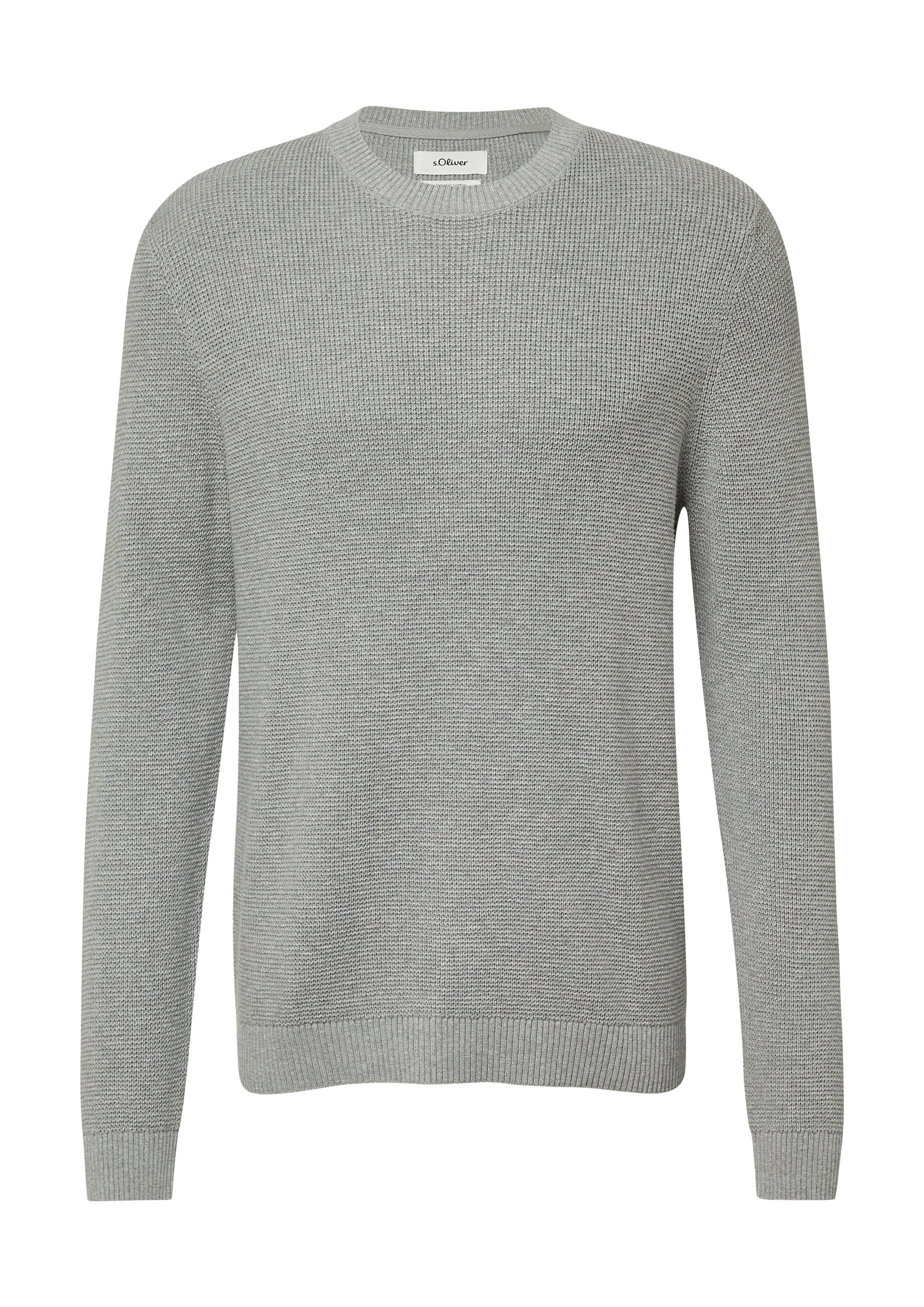 s.Oliver Longpullover Strickpullover Strickpullover mit Crew Neck und Struk günstig online kaufen