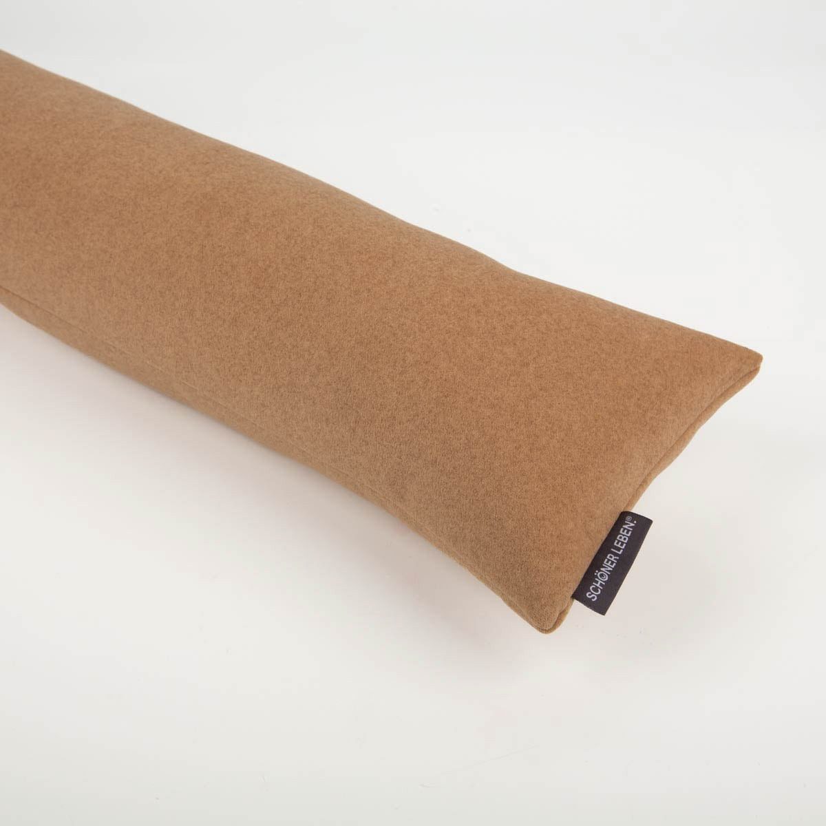 SCHÖNER LEBEN. Zugluftstopper Thermo-Zugluftstopper kuschelweich camel für Fenster & Türen, handmade