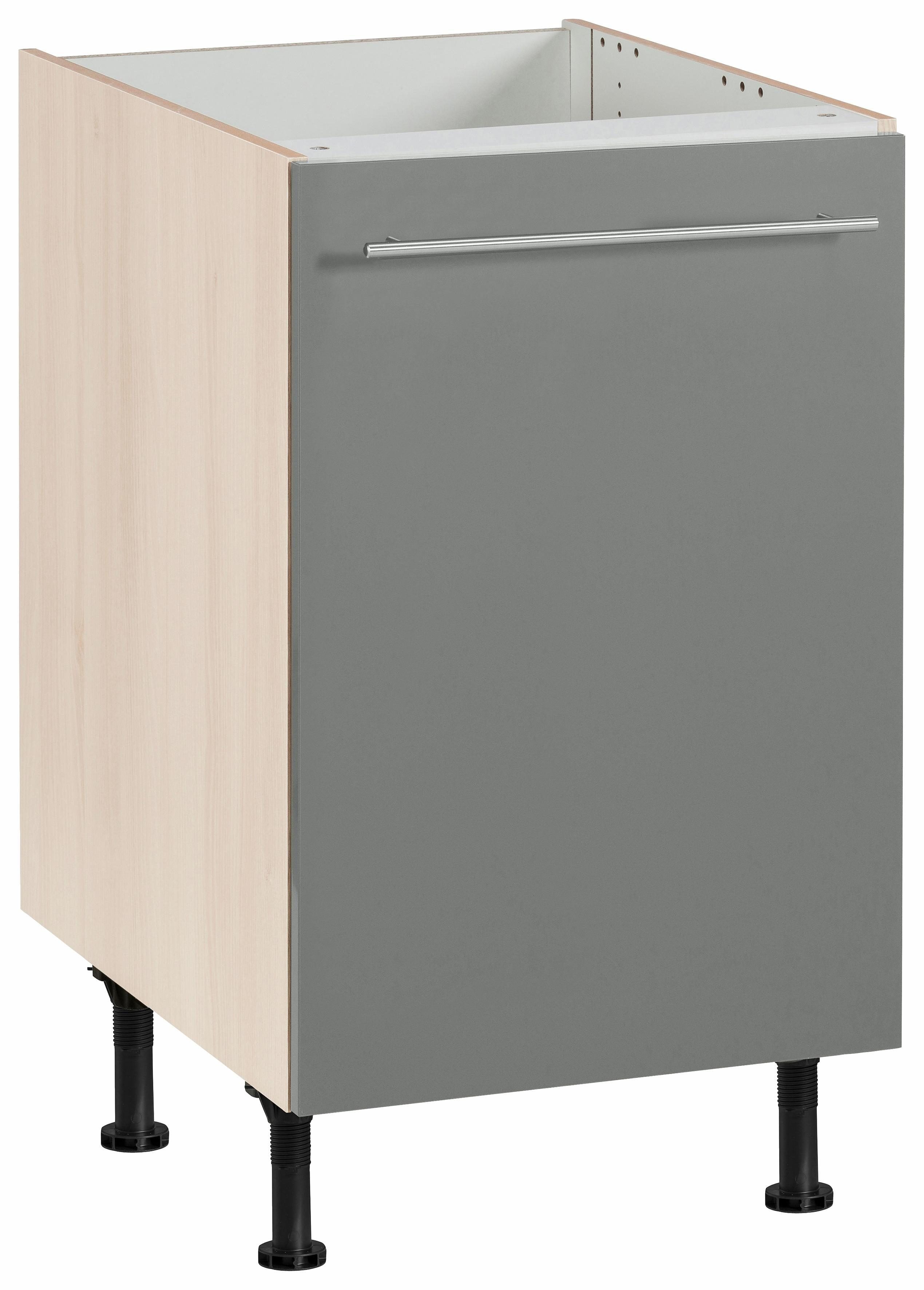 OPTIFIT Spülenschrank Bern 50 cm breit, mit 1 Tür, mit höhenverstellbaren Füßen, mit Metallgriff basaltgrau/akaziefarben | akaziefarben