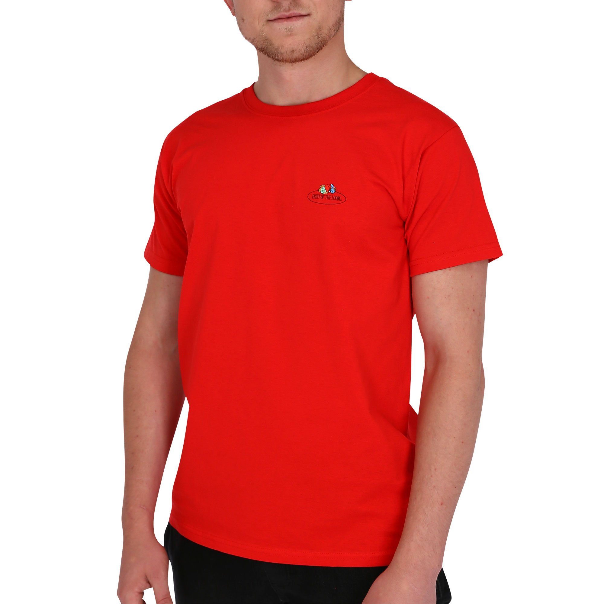Fruit of the Loom Rundhalsshirt Valueweight T mit Vintage-Logo Rot (rot 40)