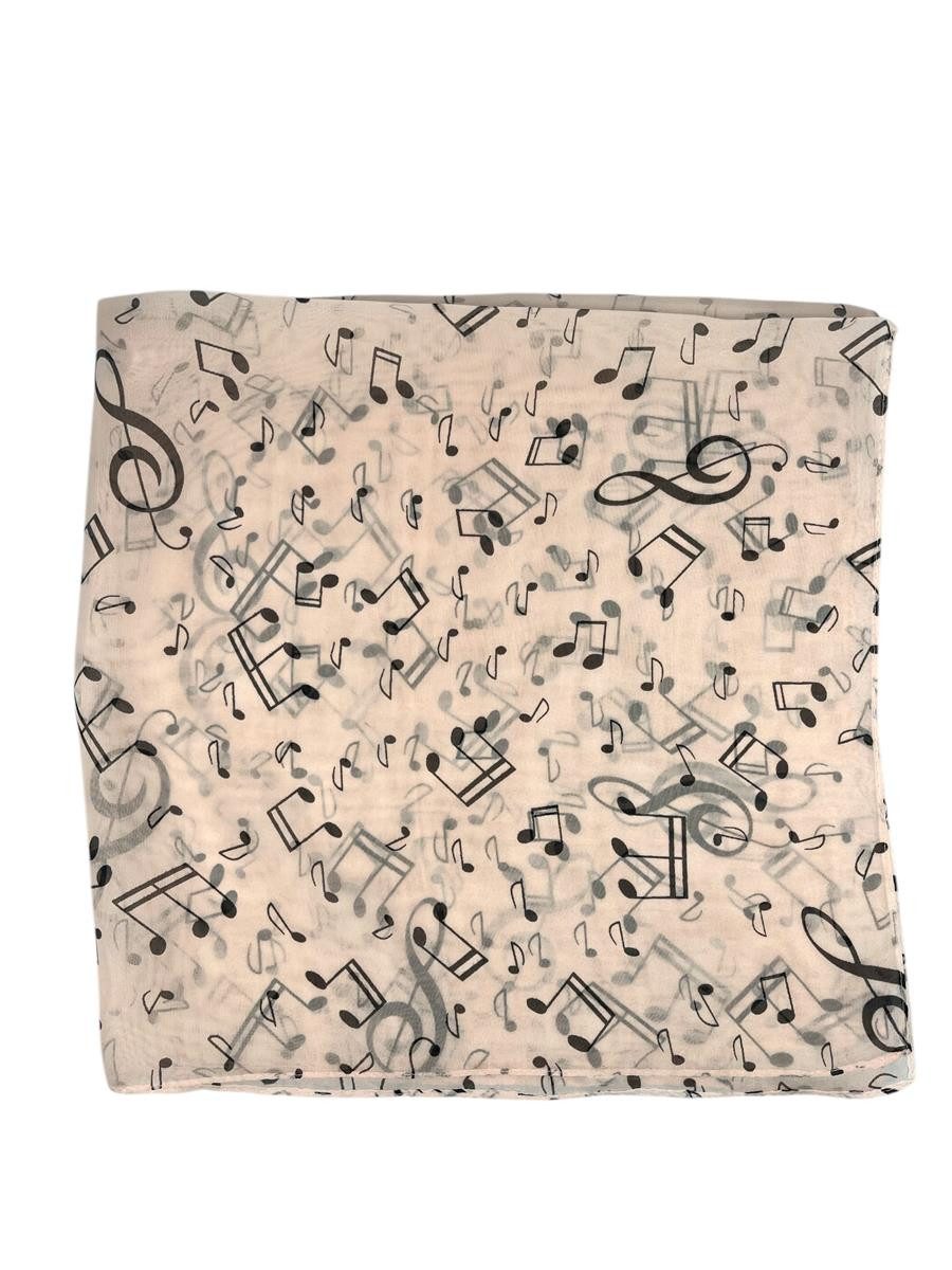 mugesh Schal Chiffon Schal Notenmotive, für Musikerinnen und Musiker