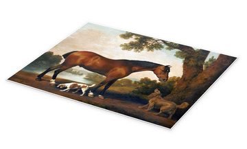 Posterlounge Poster George Stubbs, Pferd und zwei Hunde, Malerei