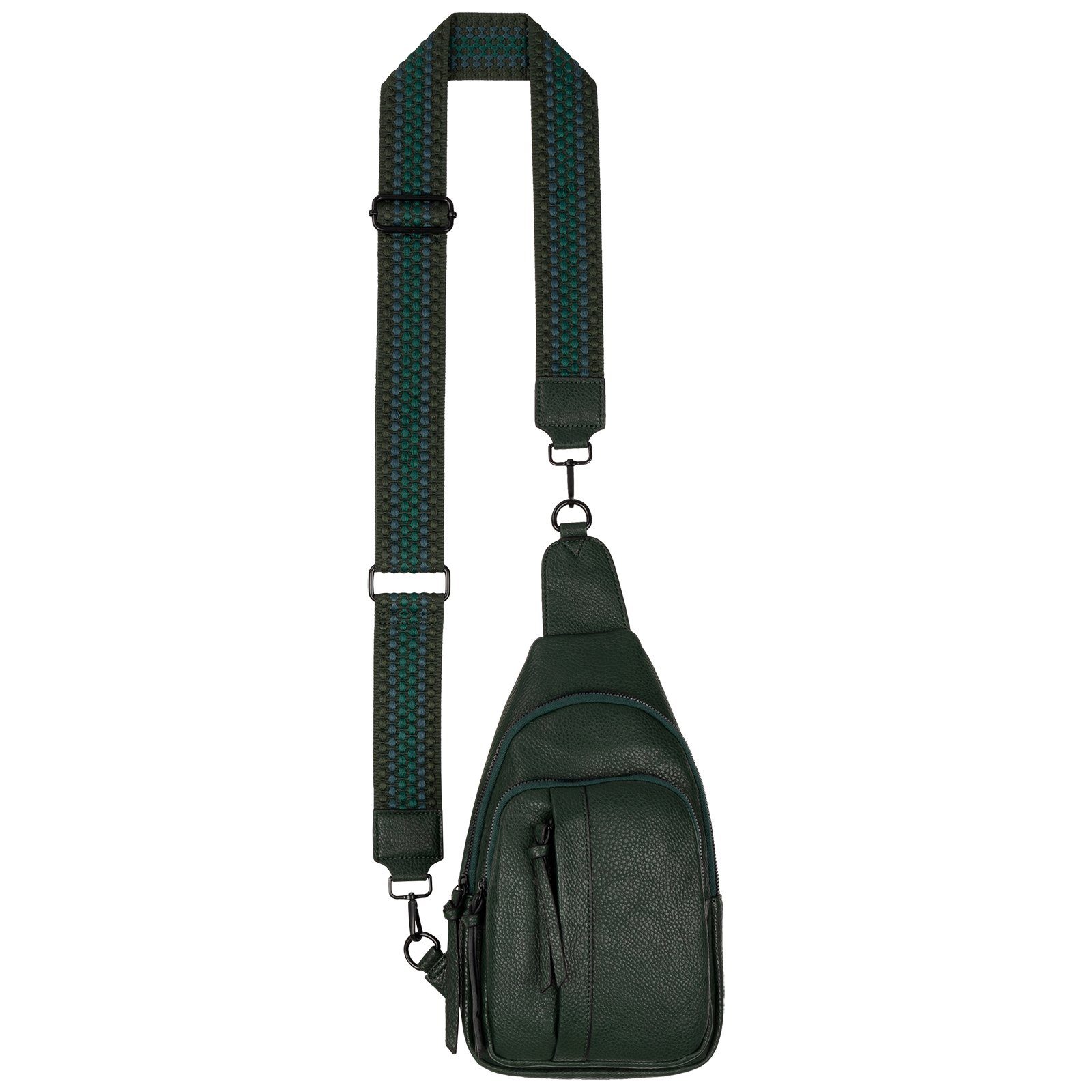EAAKIE Umhängetasche Brusttasche Umhängetasche Schultertasche Cross Body Bag Kunstleder, als Schultertasche, CrossOver, Umhängetasche tragbar DARK-GREEN