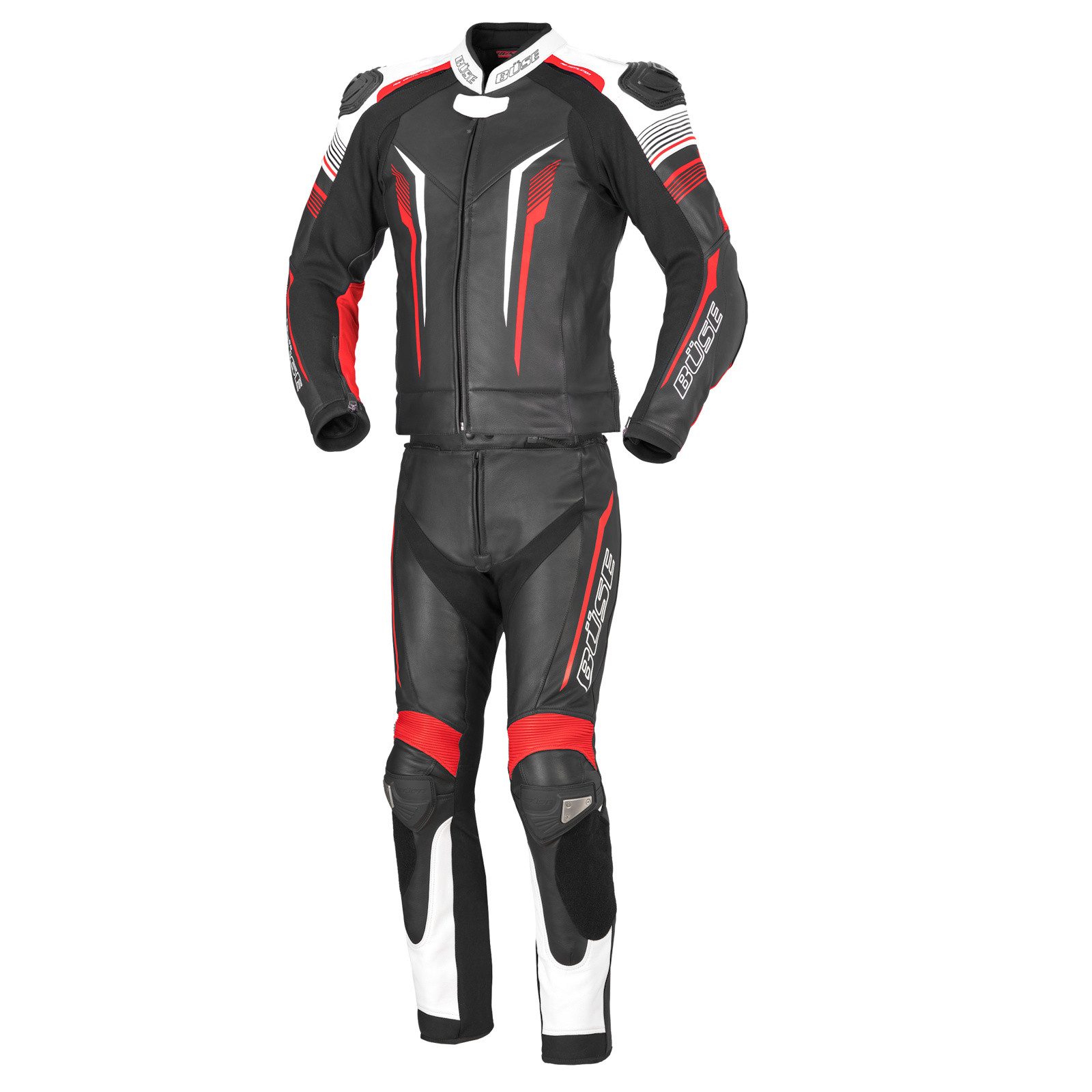 Büse Motorradkombi Büse Tormo Damen Lederkombi 2tlg. Schwarz / Neon-Rot