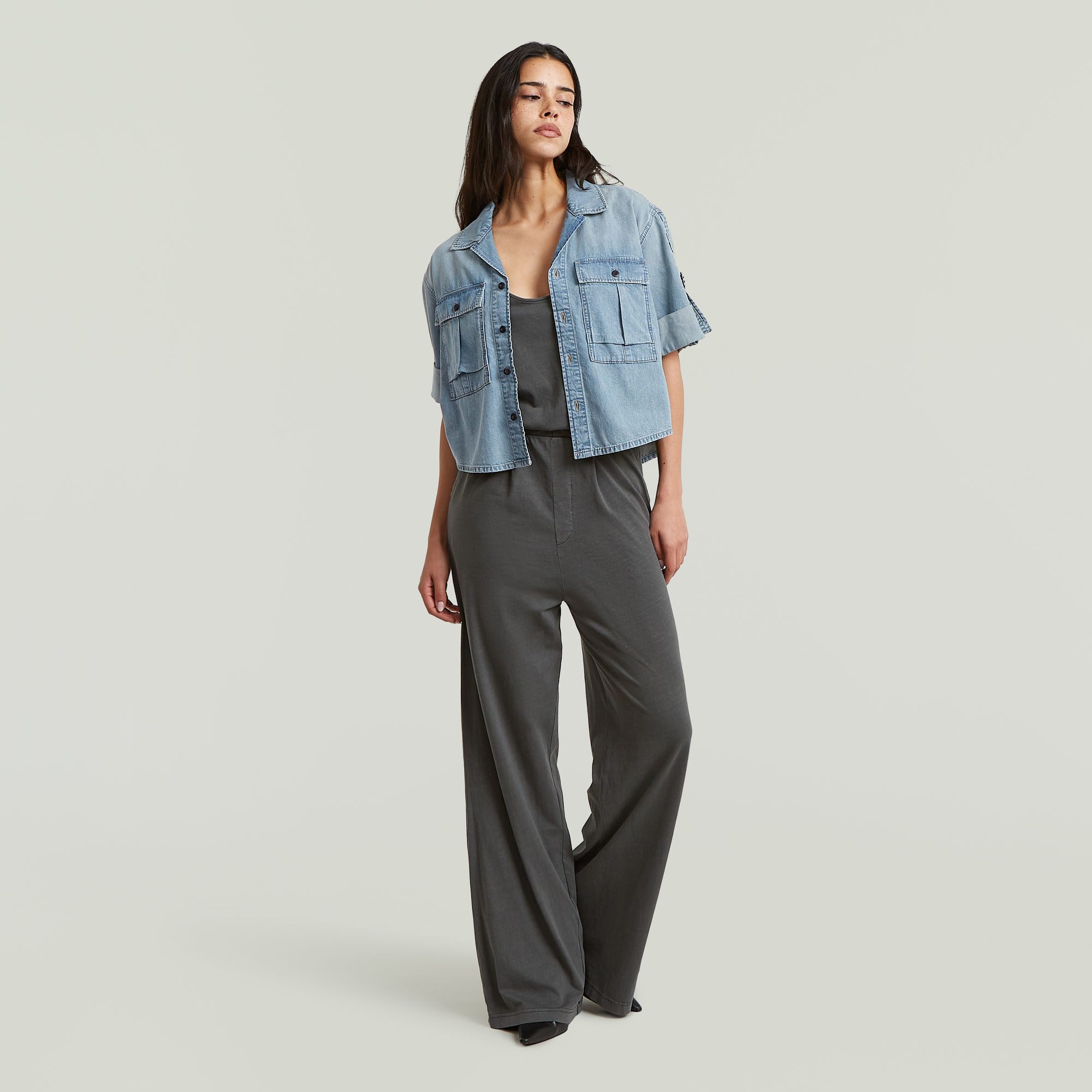 G-STAR Jumpsuit Strappy Jumpsuit wmn mit Elastikbund, Wide Leg
