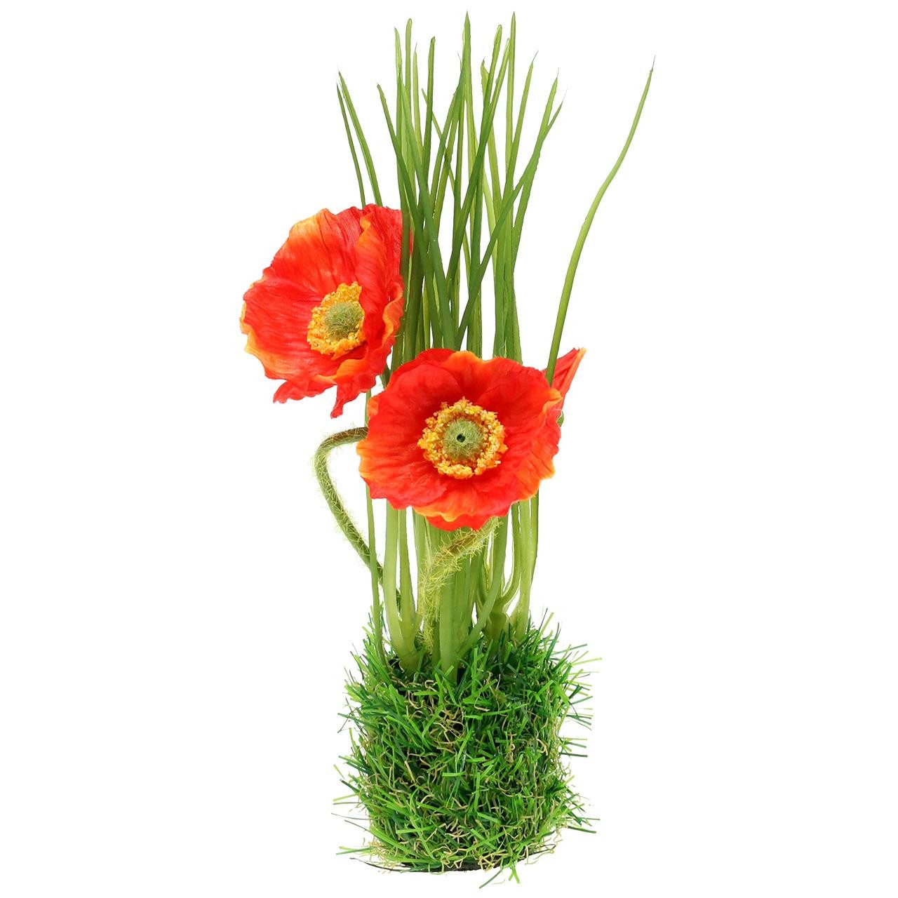 Kunstblume Künstliche Sommerblume im dekorativen Grasbüschel, Florists Products, Höhe 23 cm