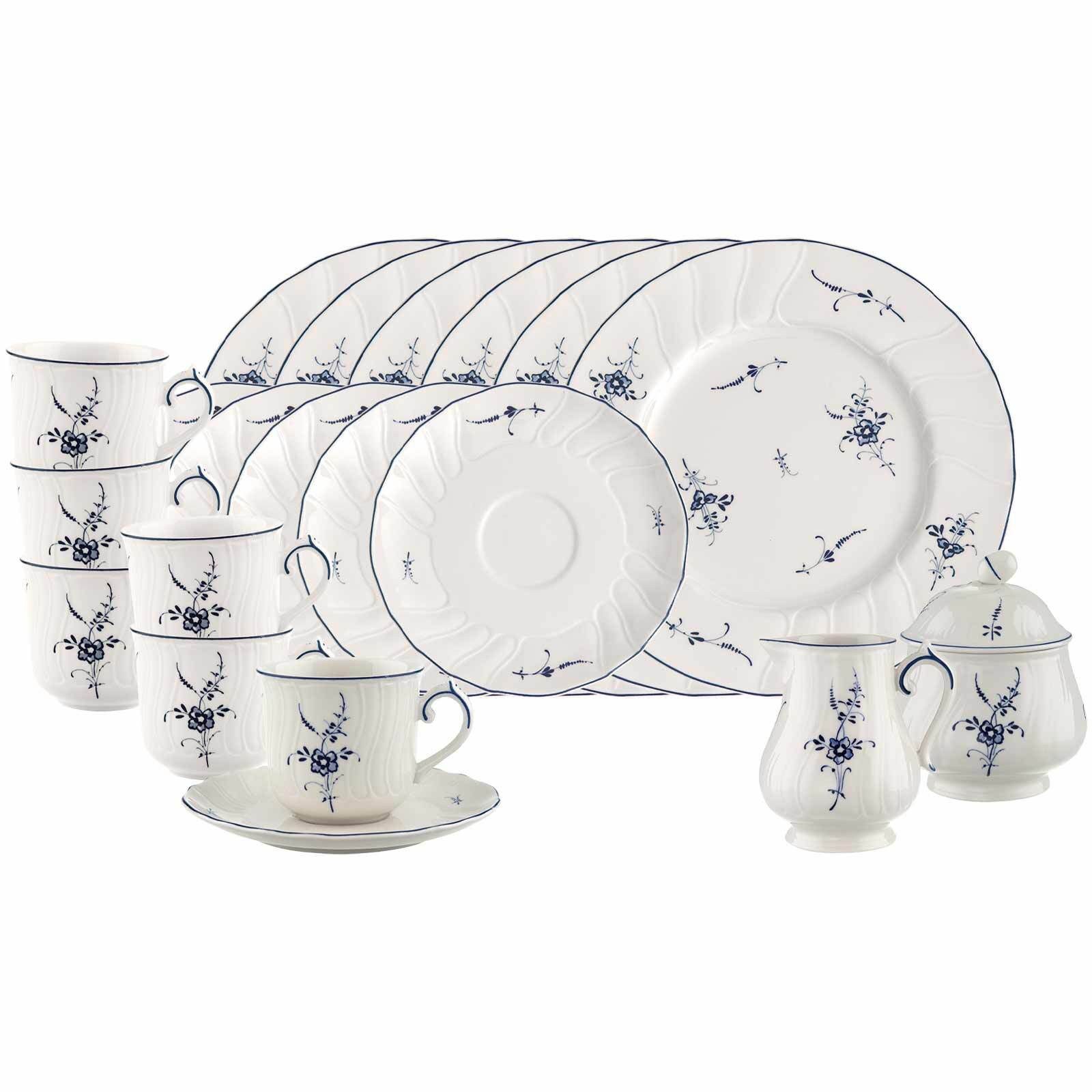 Villeroy & Boch Kaffeeservice Vieux Luxembourg Kaffeeservice 20er Set (20-tlg), 6 Personen, Porzellan