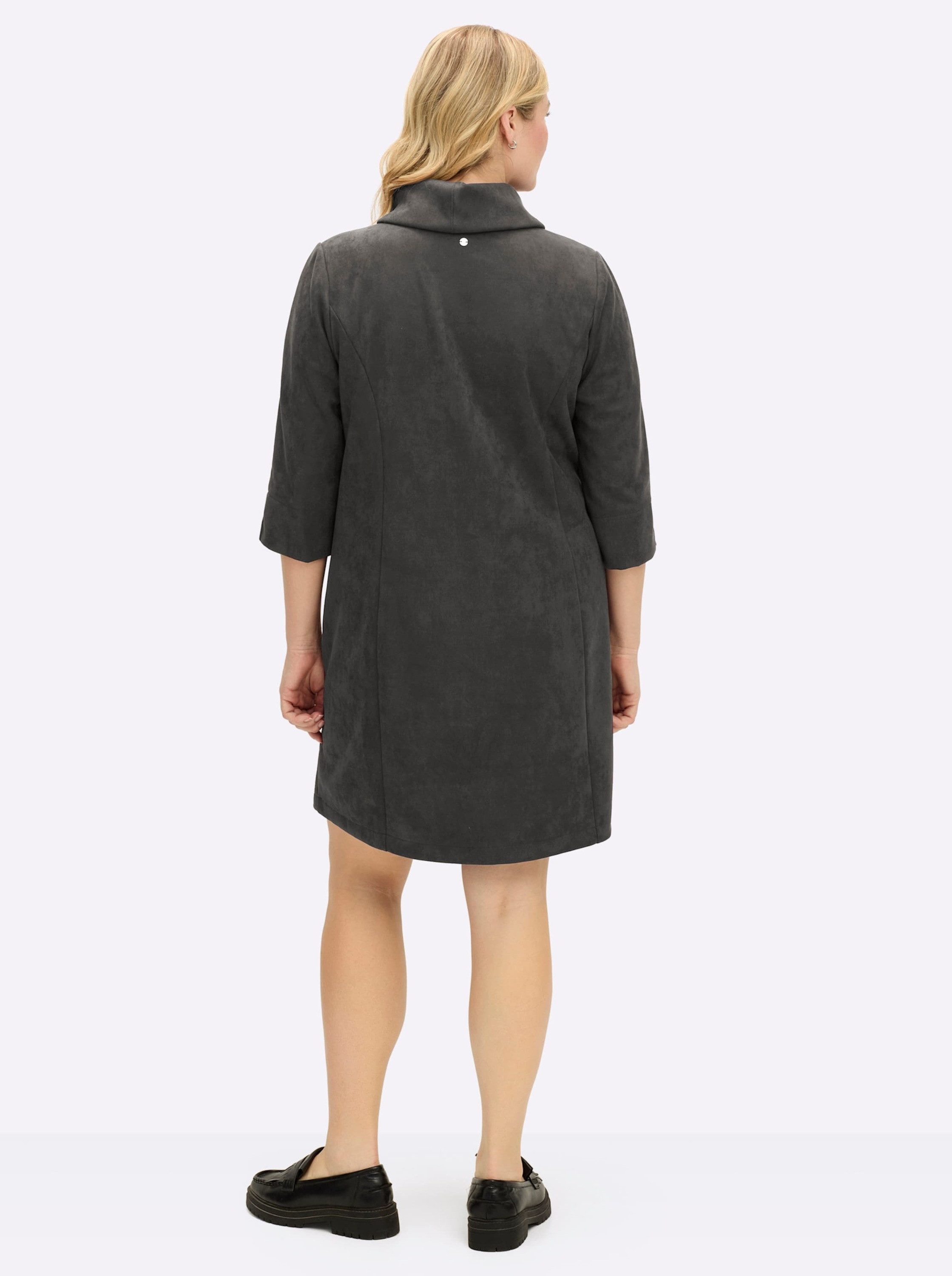 Sheego Etuikleid Velours-Kleid 3/4-Arm