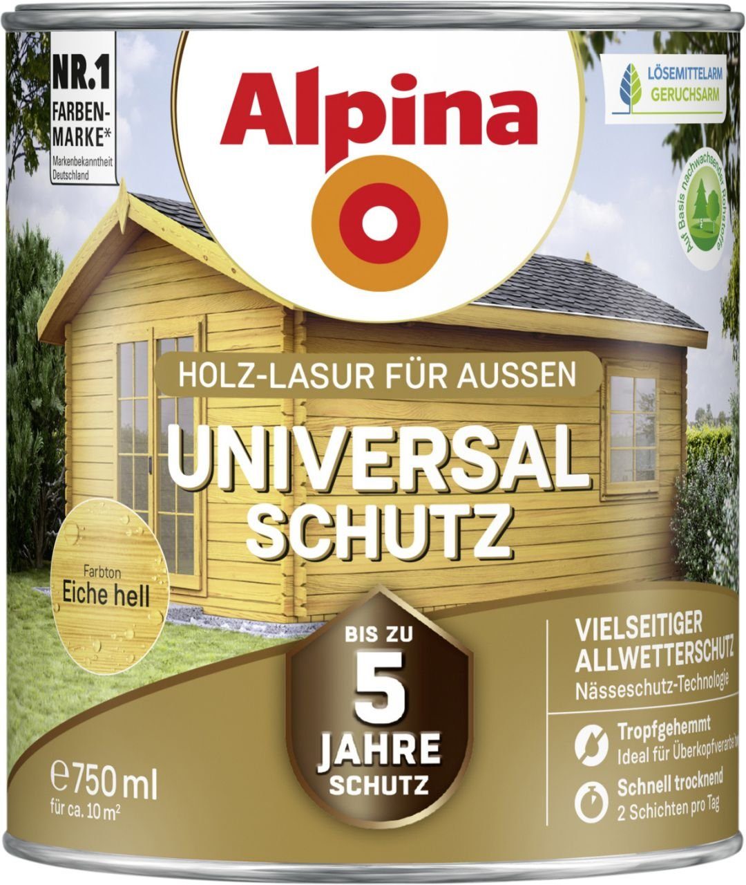 Universal-Schutz0,75L eiche Holzlasur Alpina hell Alpina Lasur