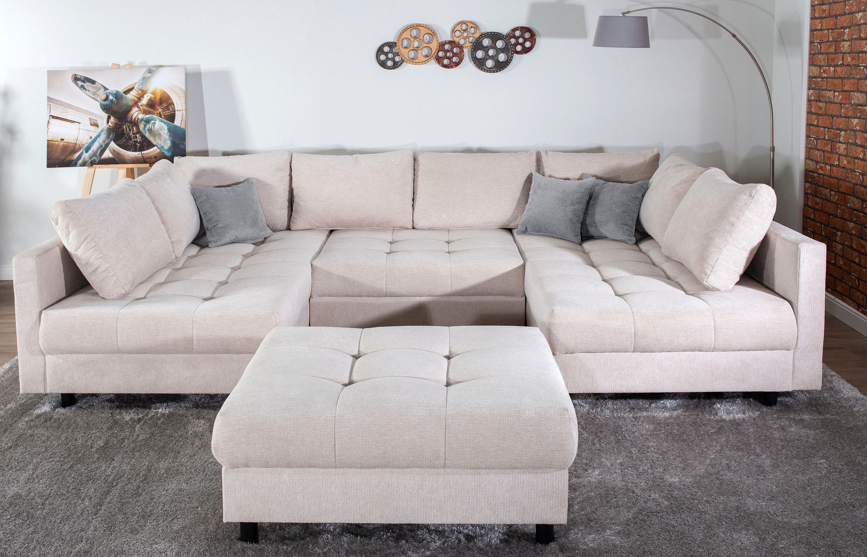 Home affaire Wohnlandschaft Toni U-Form, mit günstig online kaufen