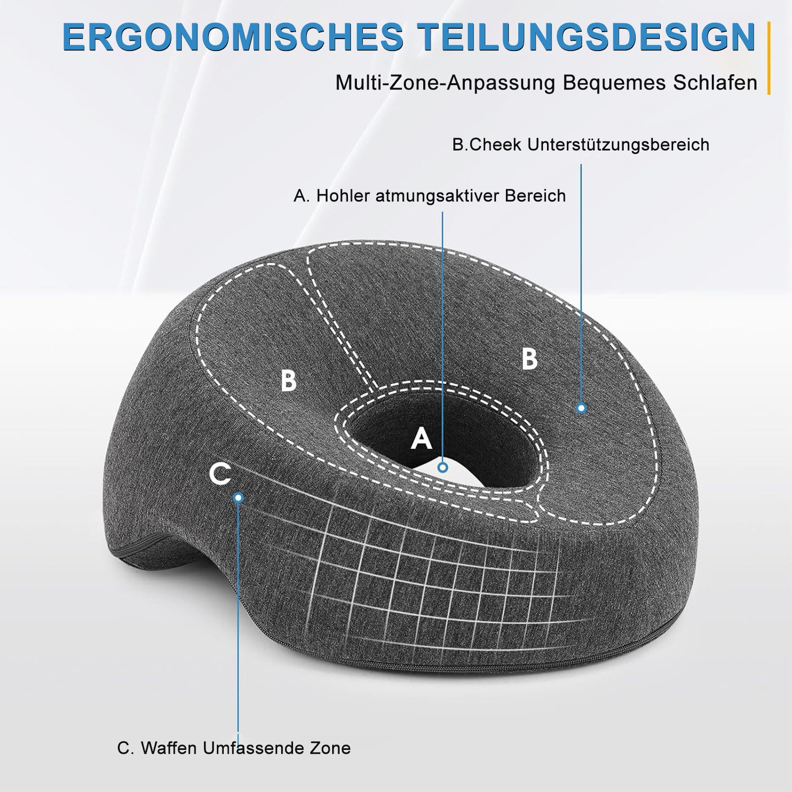 MODFU Kopfstützkissen Memory Foam Gesichtskissen Nackenstützkissen, mit abn günstig online kaufen
