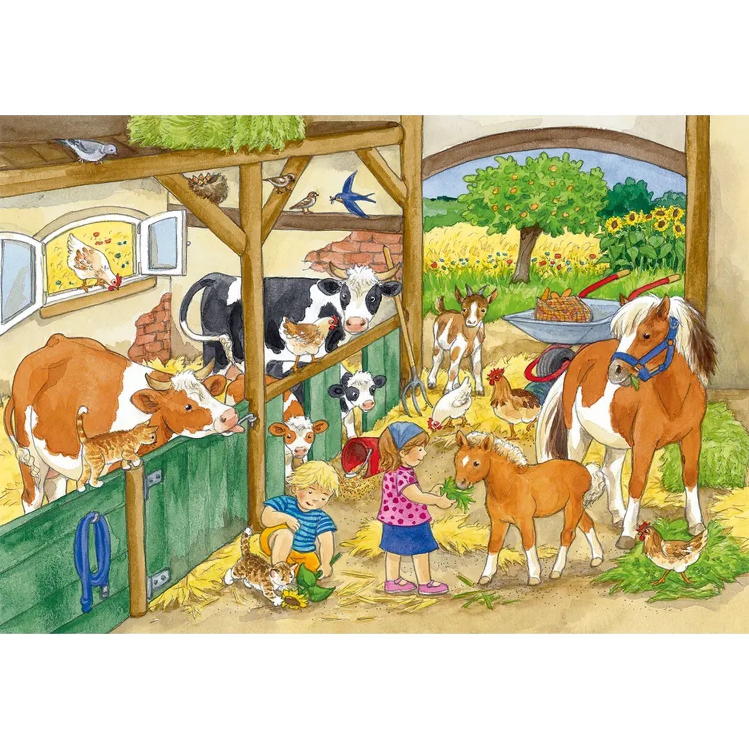 Ravensburger Puzzle Kinderpuzzle 2x24 Teile - Fröhliches Landleben, 24 Puzzleteile