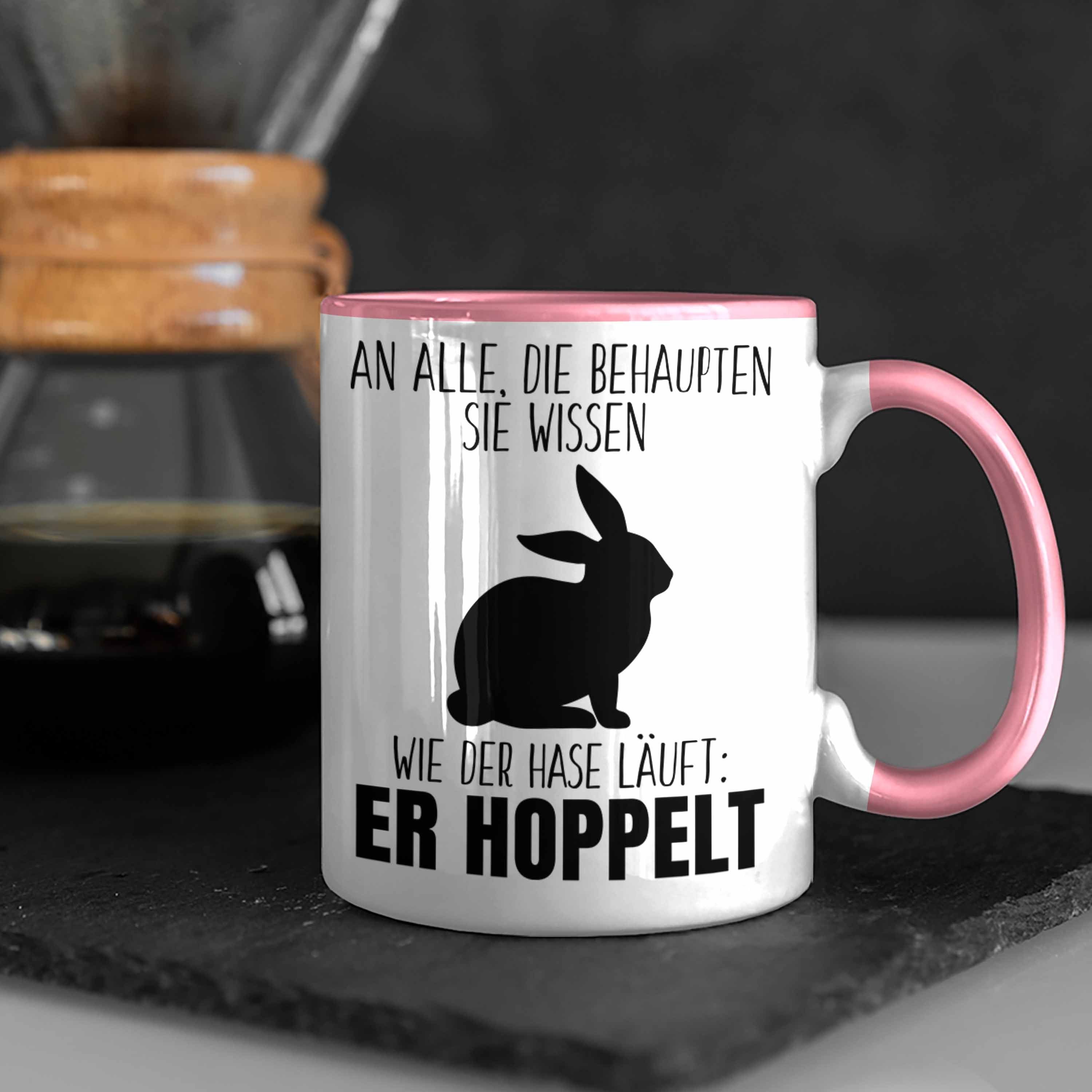 Spruch Geschhnkidee Lustig Rosa Trendation Lustiger - Tasse Hase Trendation Tasse Der Hoppelt Witzig Geschenk Ostern