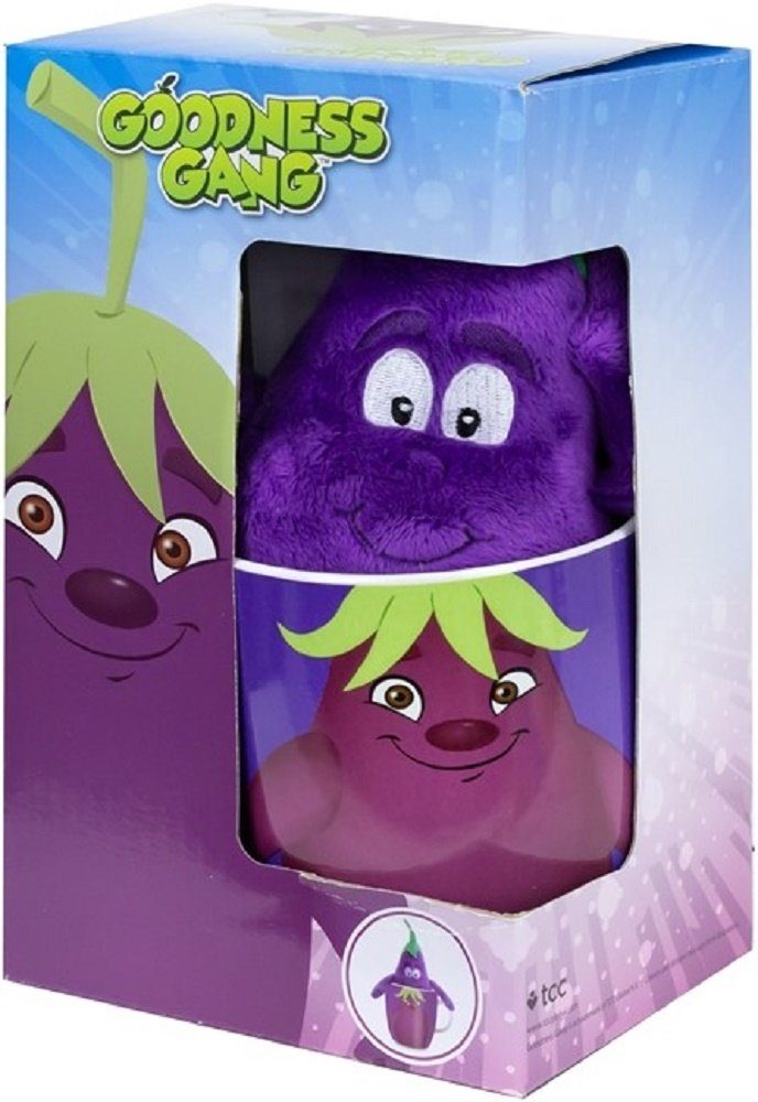 soma Kuscheltier Goodness Gang Tasse Kuscheltier Plüschtier Gemüsekorb Aubergine Lila (1-St), kindertasse email kinder tasse mit Kuscheltier