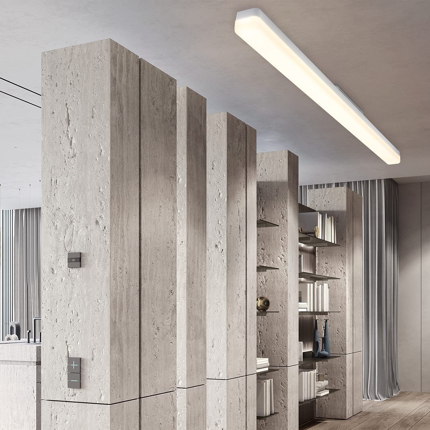 Indoor weiß integriert, Tageslichtlampe fest LED 90cm Wohnzimmer, Küche 4000K Nettlife Deckenleuchte LED Tageslicht für