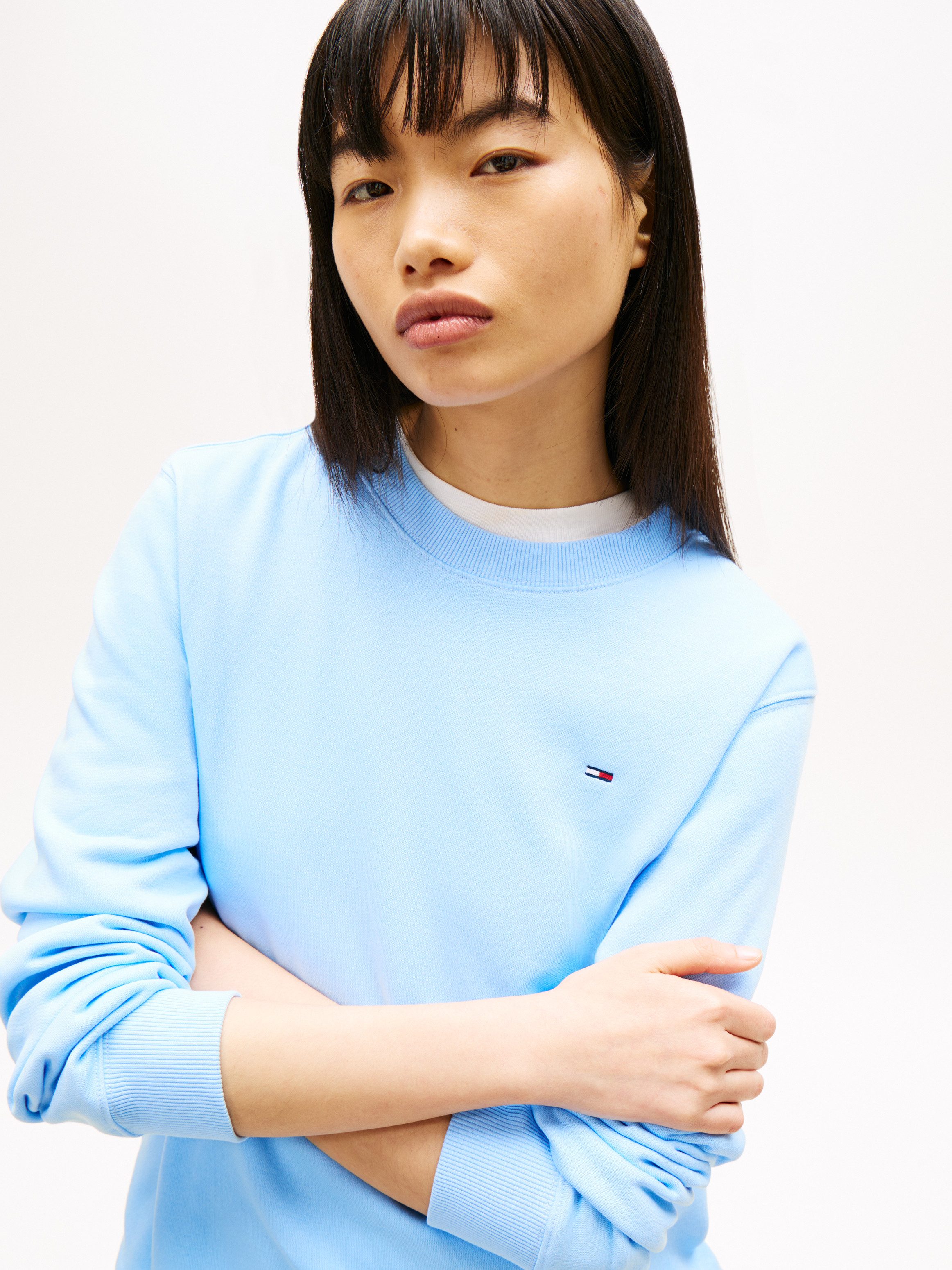 Tommy Jeans Sweatshirt TJW REG S FLAG CREW mit Logostickerei, Regular Fit