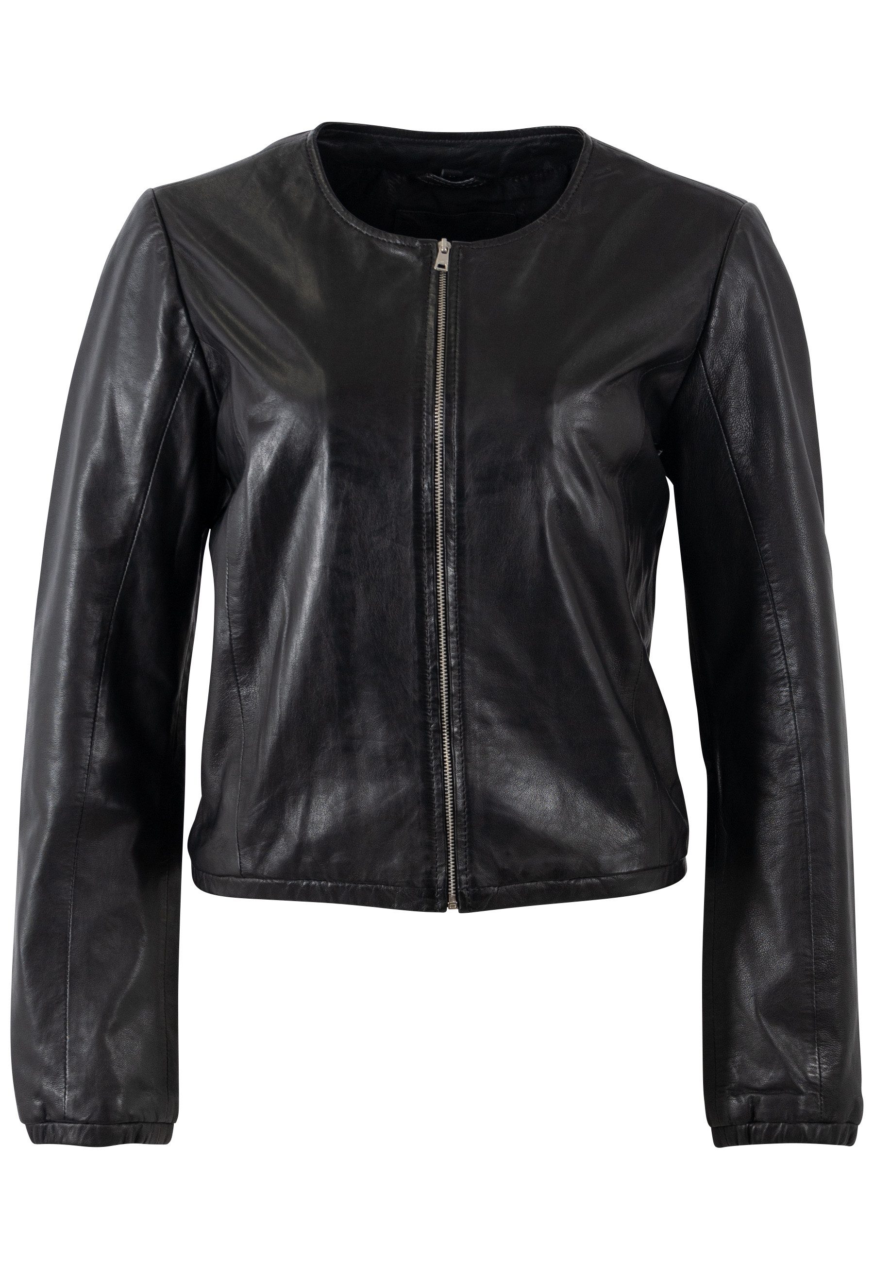 Mauritius Lederjacke MWYanna aus leichtem Material, kragenlos – Bild 2 von 3