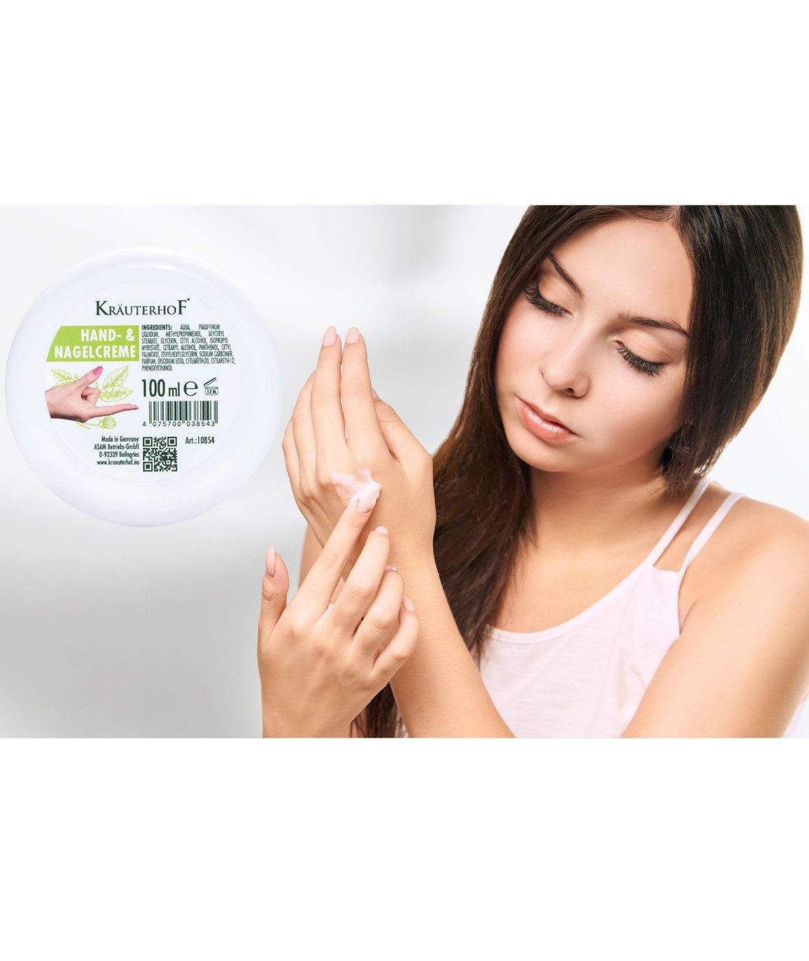 Kräuterhof Handcreme KräuterhoF Hand- und Nagelcreme 100 ml Handcreme mit Vitaminpflege, 1-tlg., Angenehme Textur, für die tägliche Anwendung
