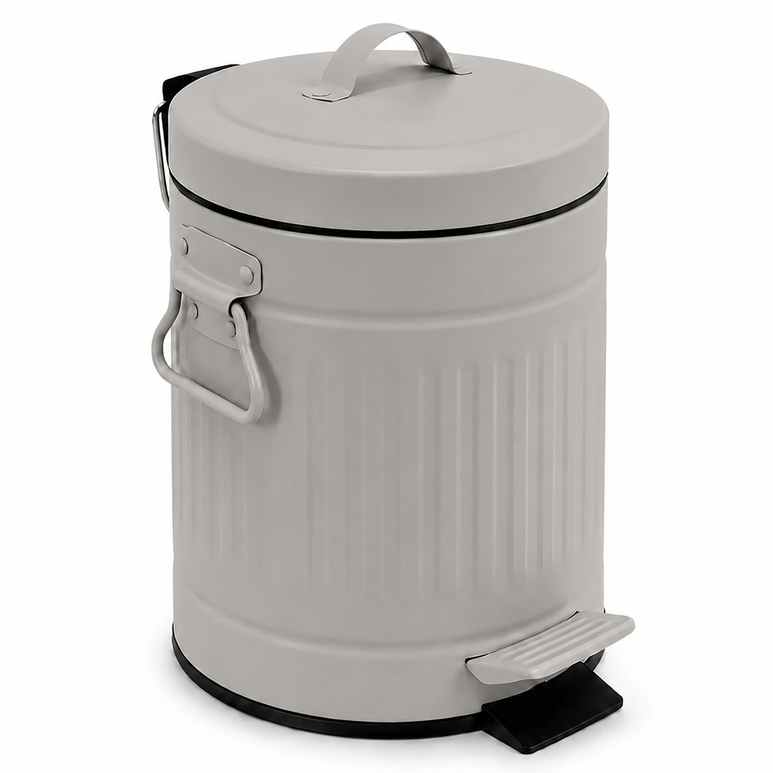 relaxdays Kosmetikeimer Retro Kosmetikeimer 3 Liter, grau