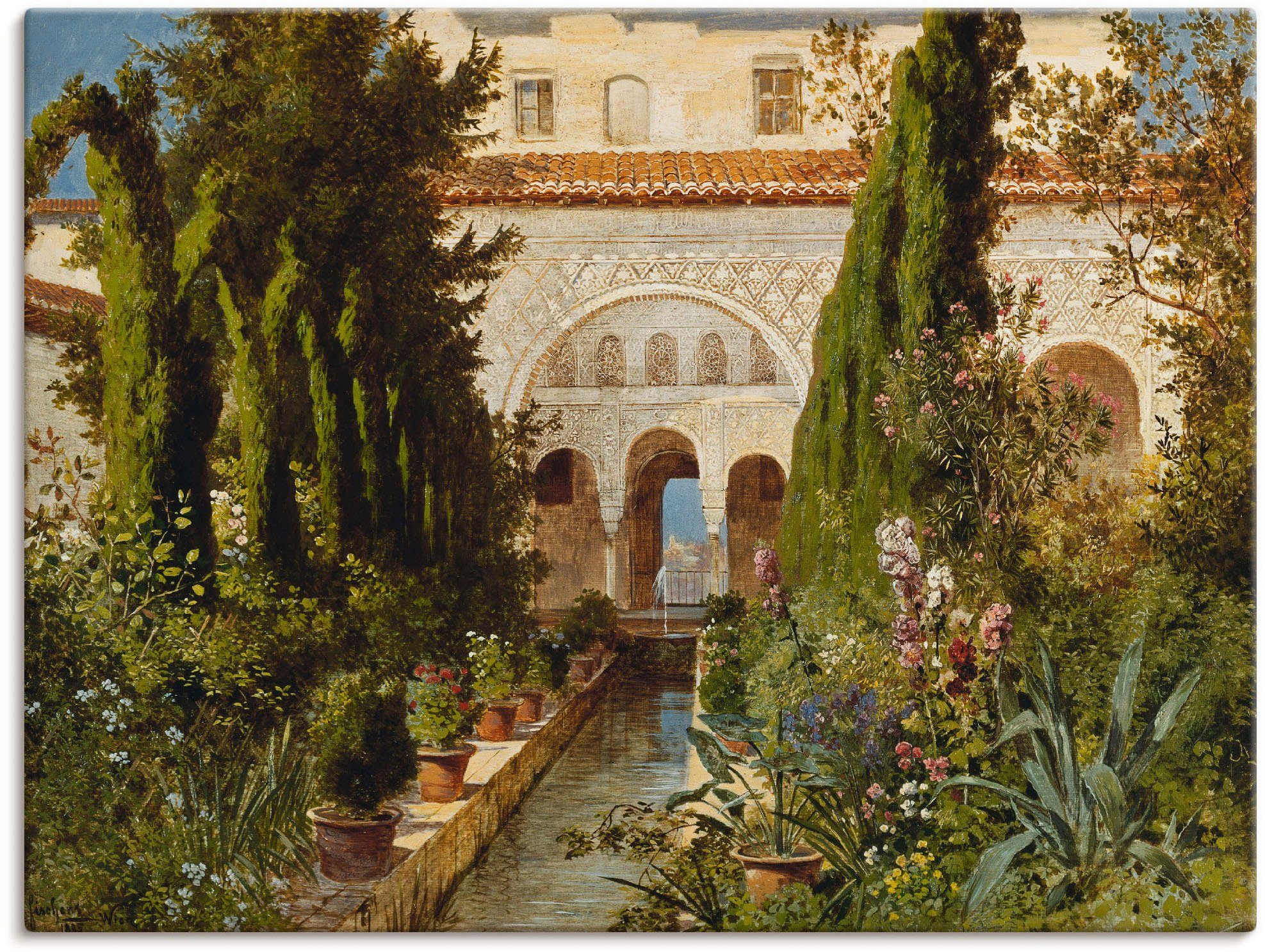 Generalife des Poster Garten Artland Granada, St), Größen oder Garten Der Leinwandbild, (1 als bei in versch. Wandaufkleber Wandbild