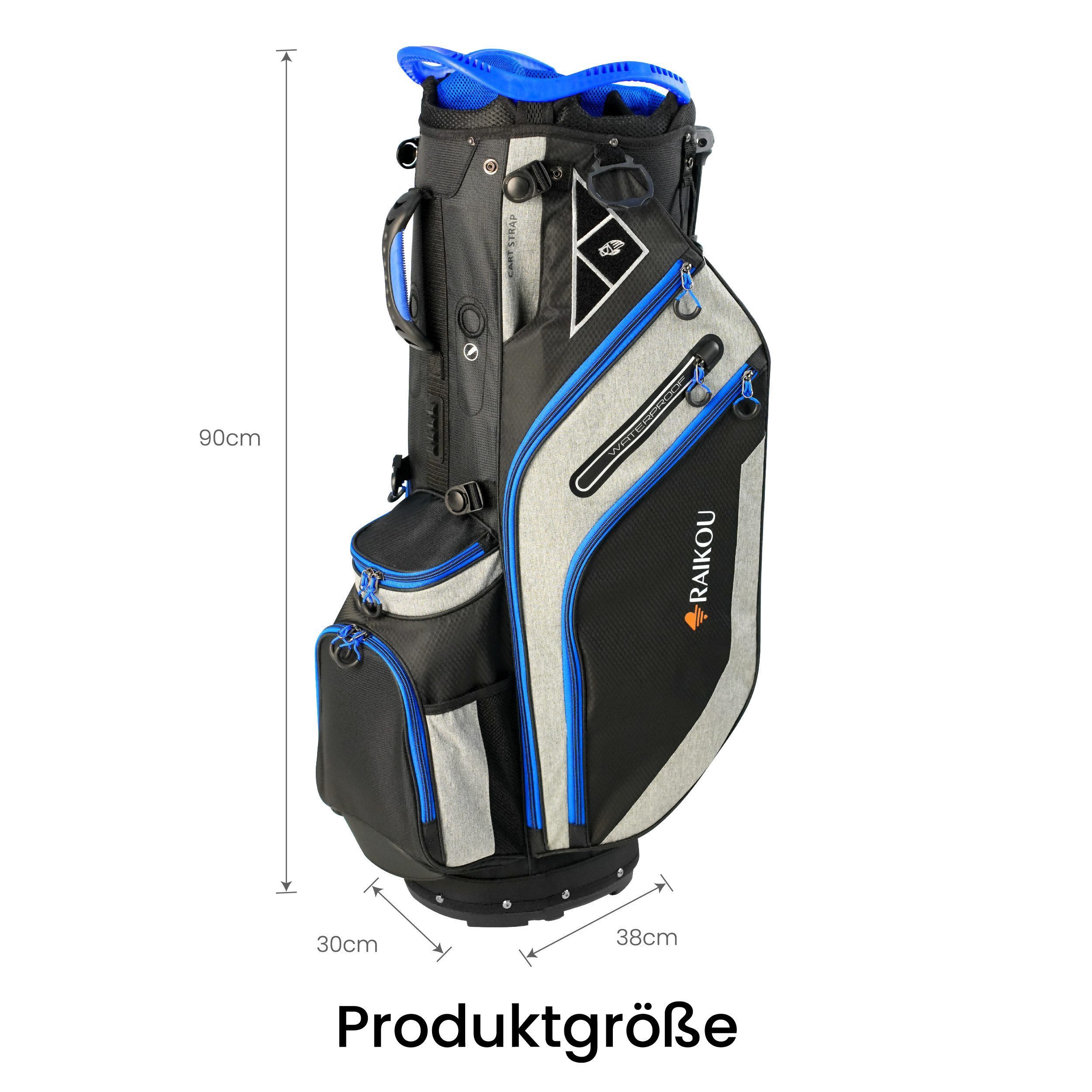 M-Diamant Golfballtasche Golf Standbag Golfbag mit Standfunktion 14-fach Organizer 9 Taschen (Inklusive Staubschutzhaube), Stabiler rutschfester Boden