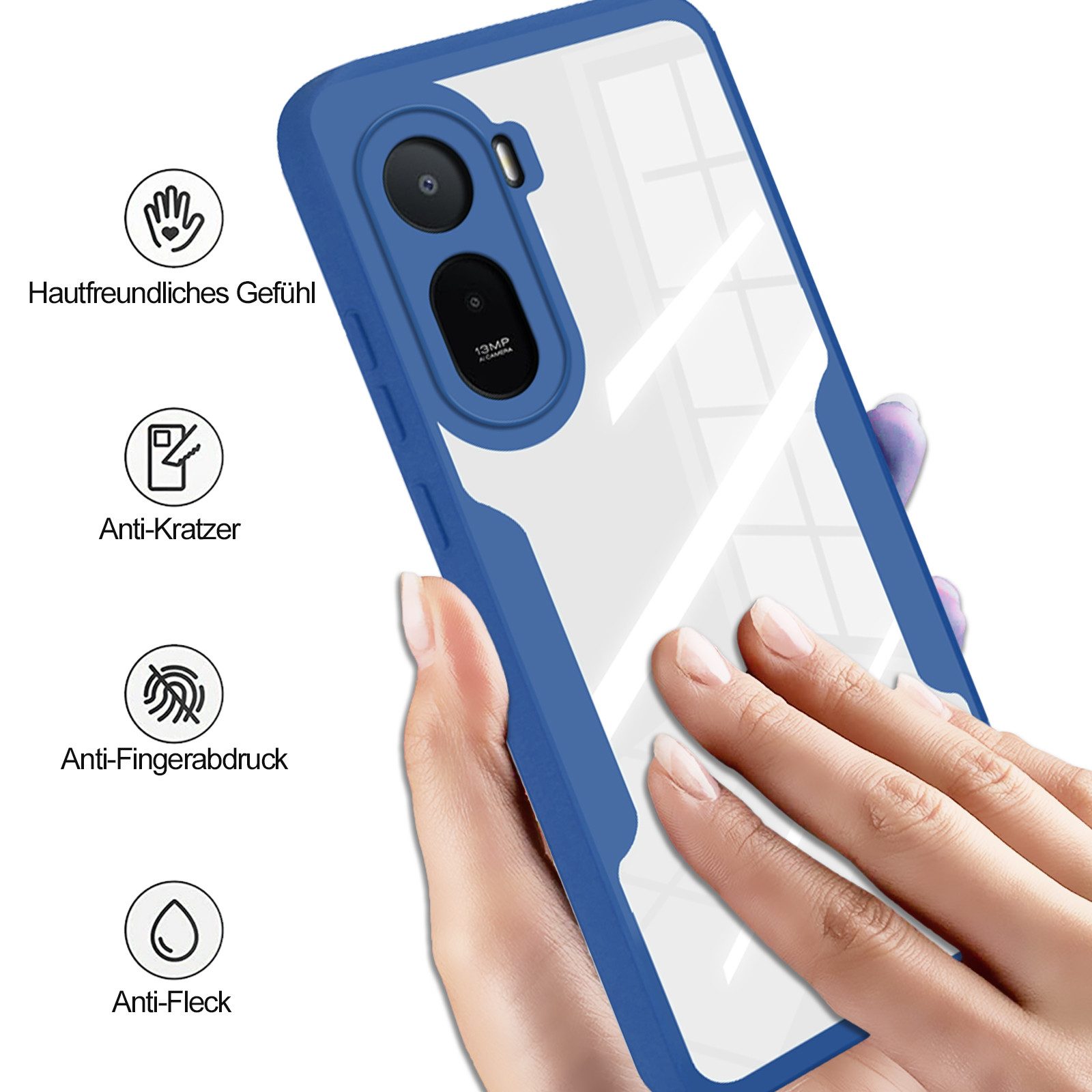 betterfon Handyhülle für Xiaomi Redmi A7 Pro 360° Hülle mit Integriertem Displayschutz, Vollschutz Case mit integriertem Displayschutz und klarer Sicht – Bild 4 von 5