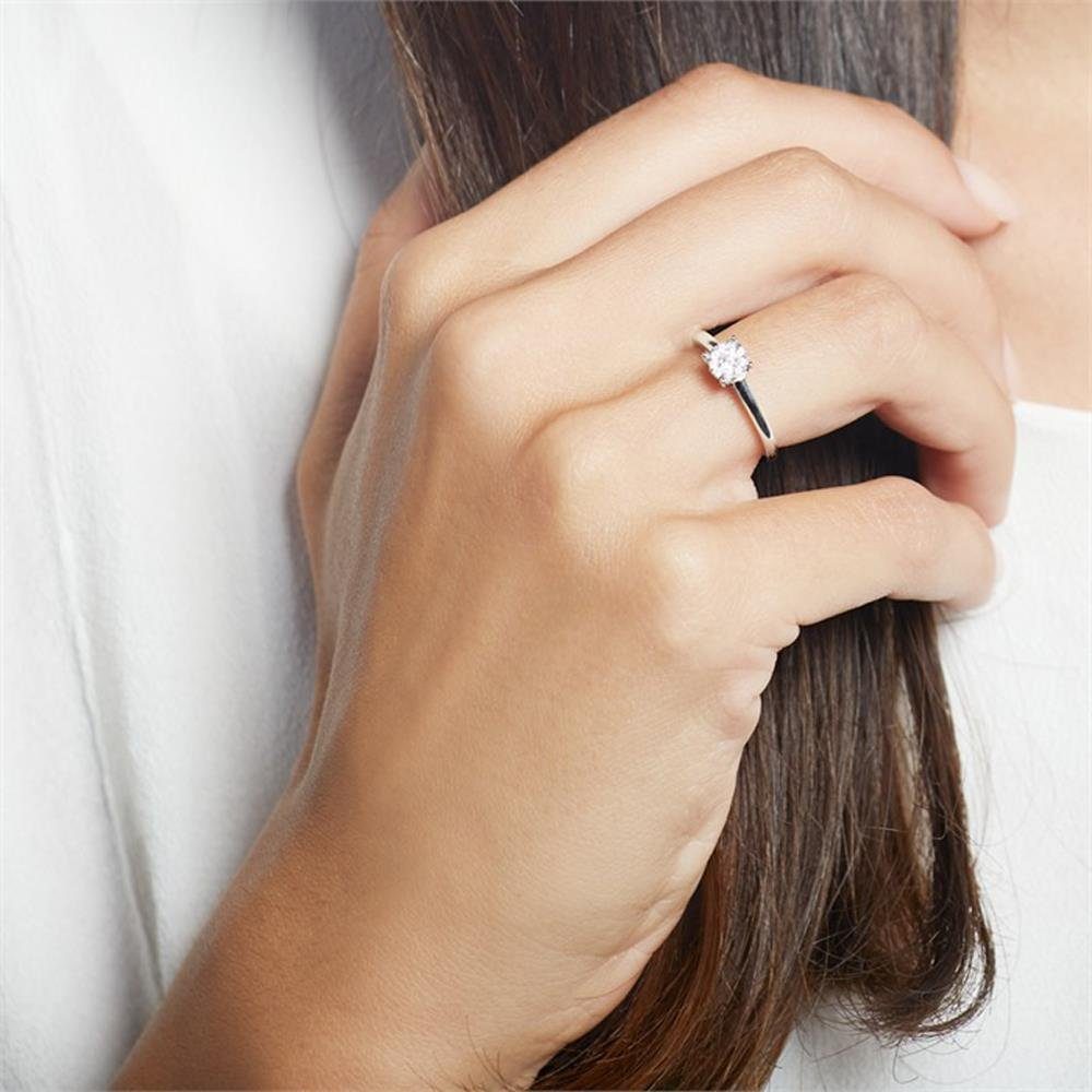 Unique Goldring Verlobungsring 585er Wei...