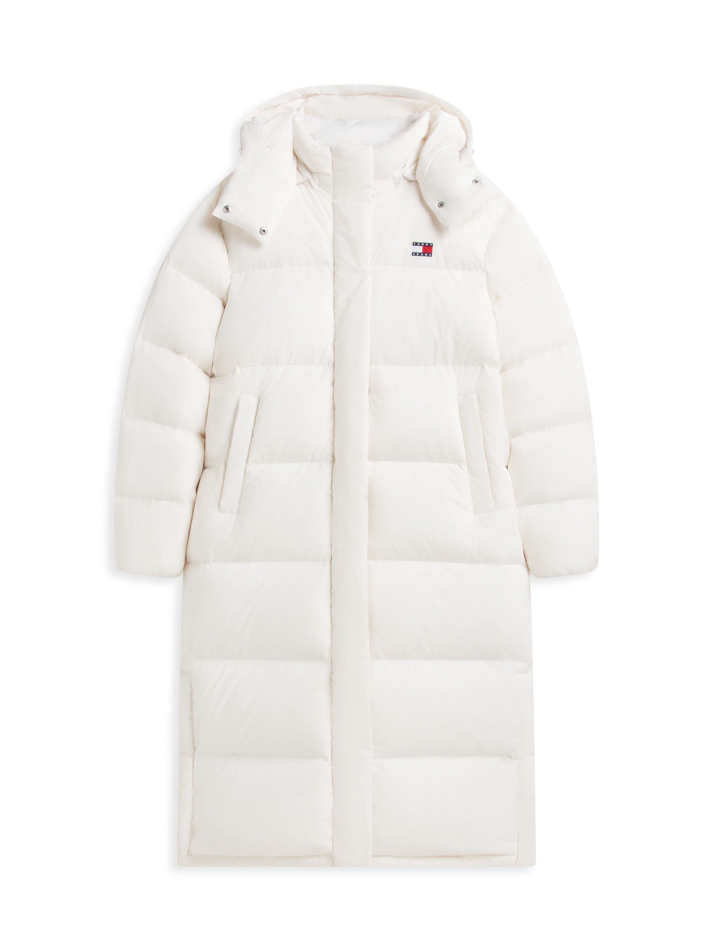 Tommy Jeans Steppmantel TJW ALASKA LONG PUFFER EXT mit seitlichen Schlitzen mit Druckknopfverschluss – Bild 5 von 5